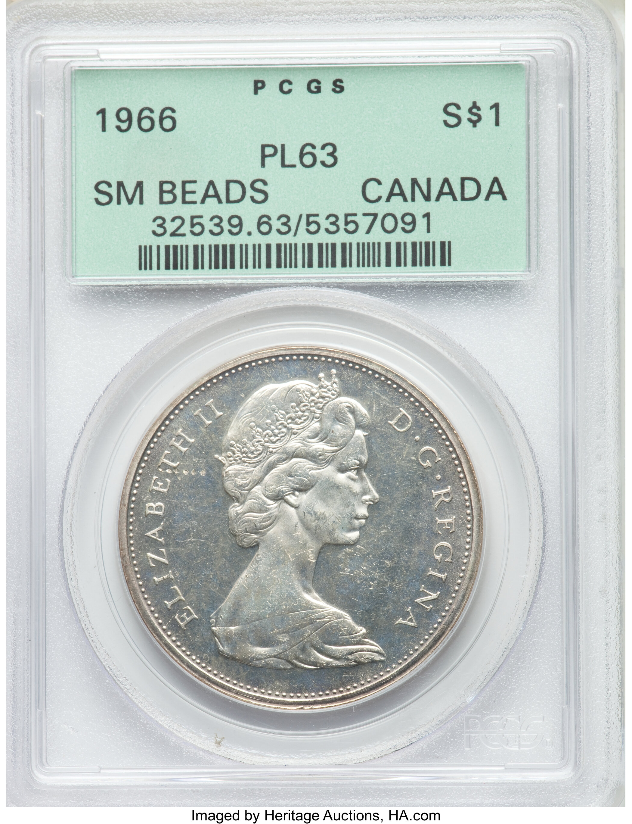 1966 S$1  Small Beads PL MS60 thumbnail 7