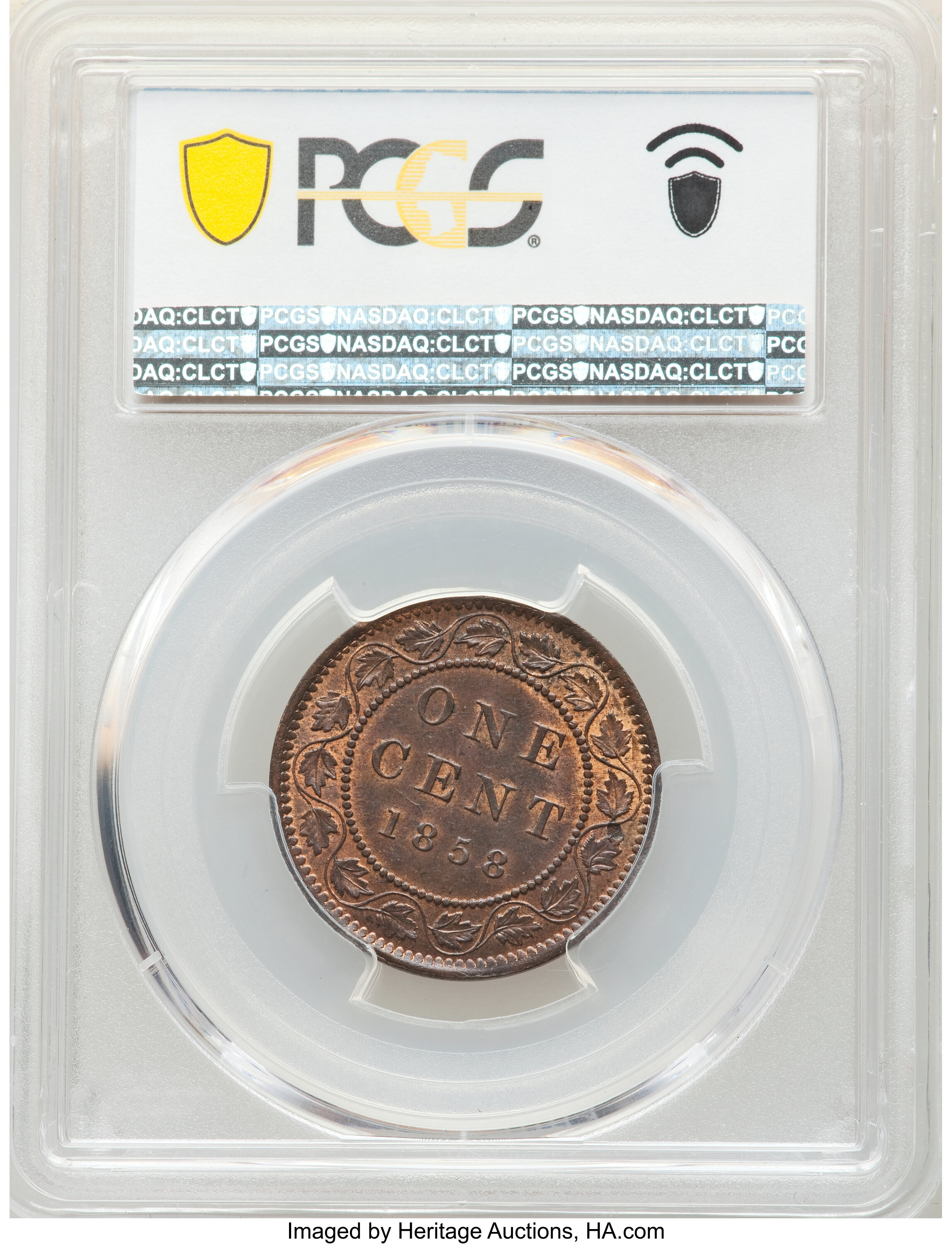 1858 1c Province of Canada, Broken Vine MS RB MS64 RB thumbnail 3