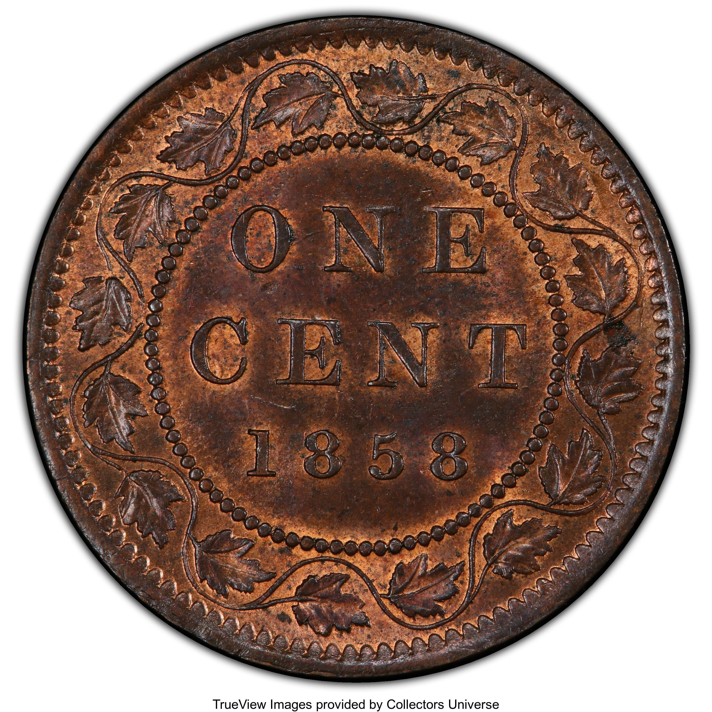 1858 1c Province of Canada, Broken Vine MS RB MS64 RB thumbnail 4