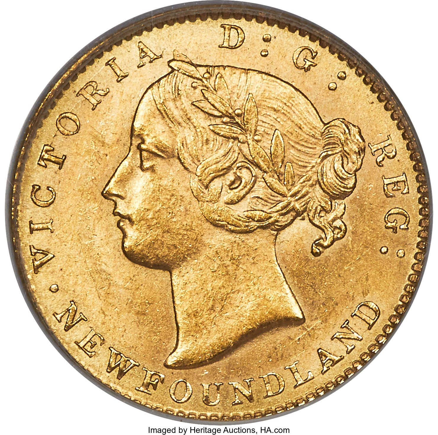 Canada: Newfoundland. Victoria gold 2 Dollars 1885 MS63 PCGS,...