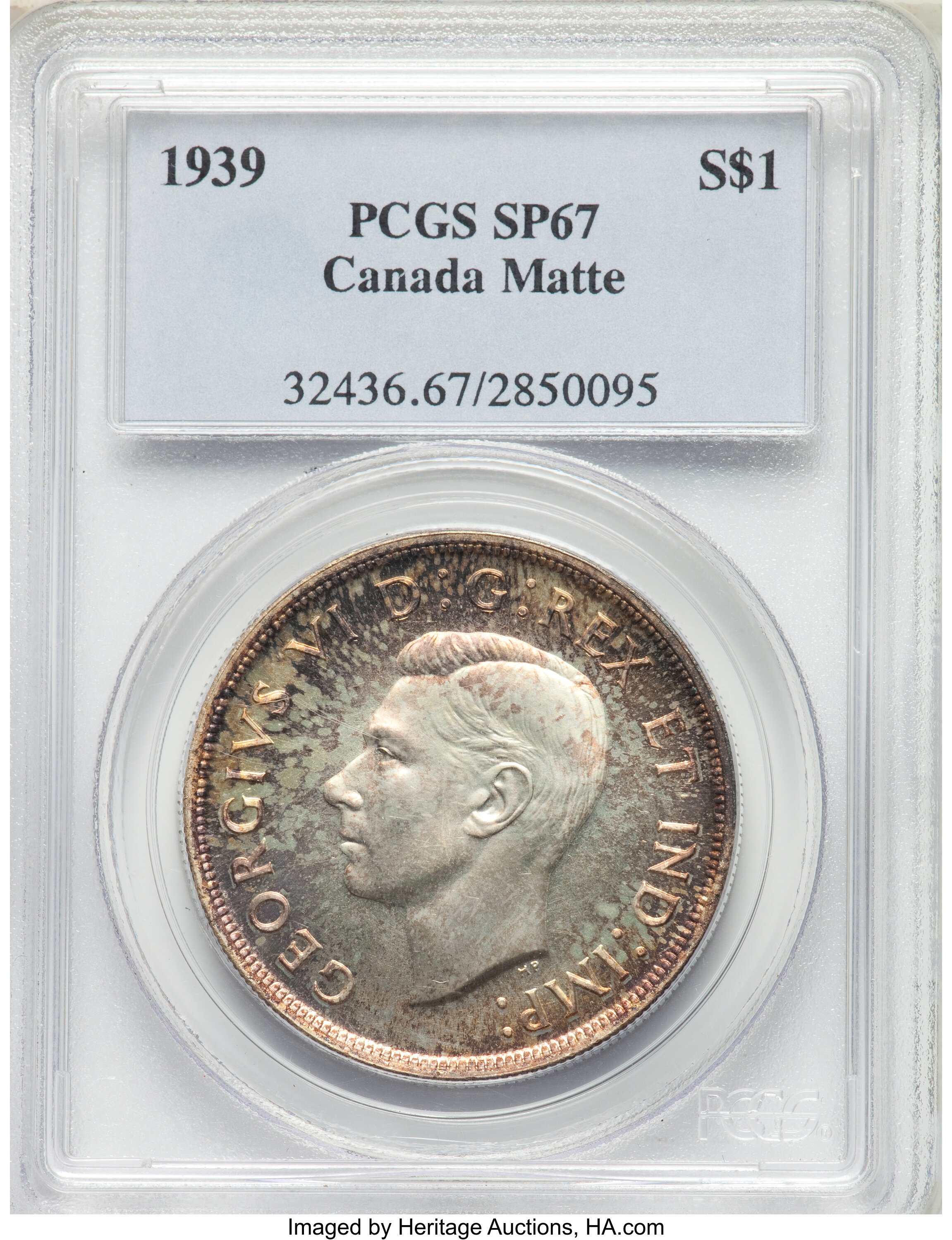 1939 S$1  Royal Visit , Matt MS67 thumbnail 2