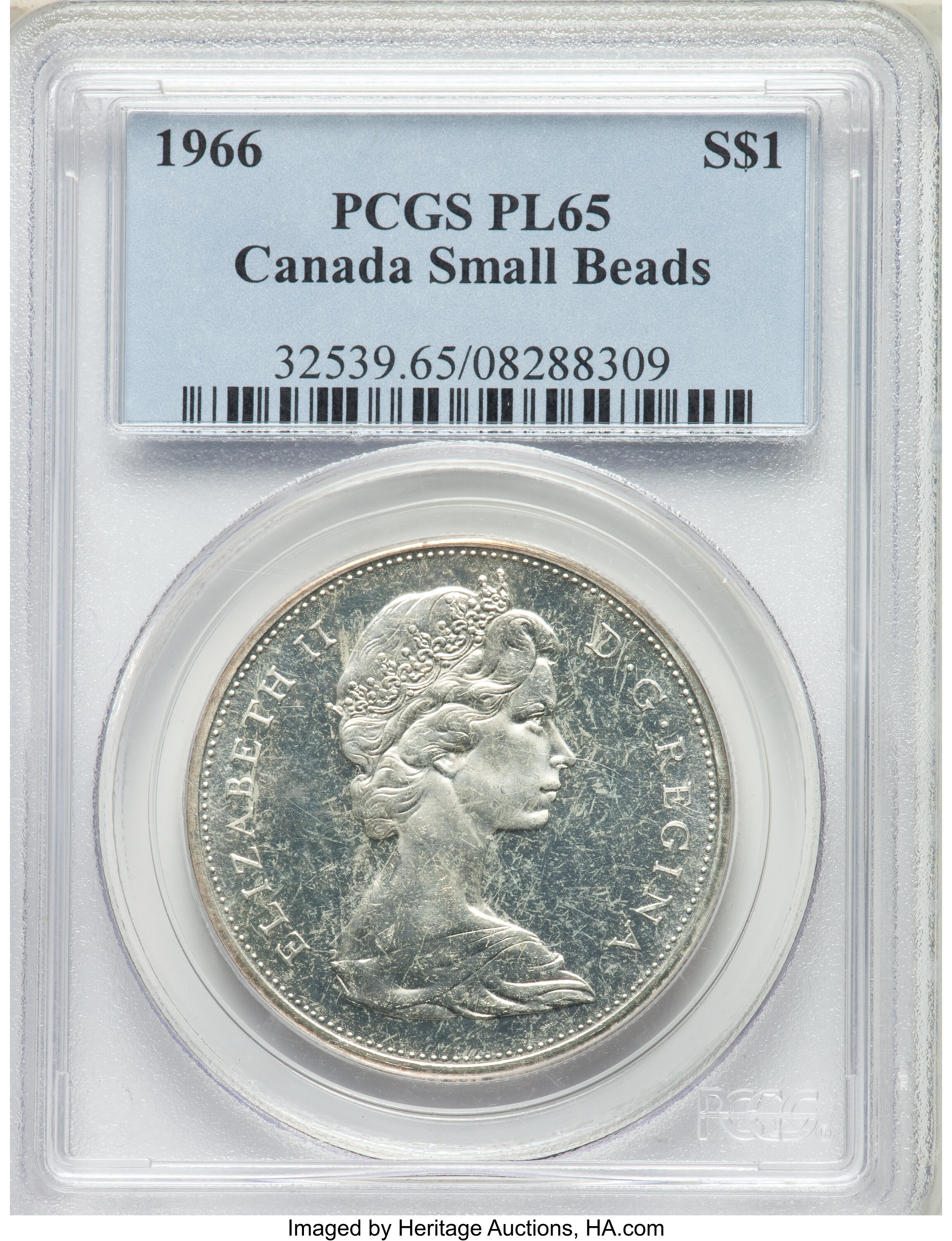 1966 S$1  Small Beads PL MS65 thumbnail 2
