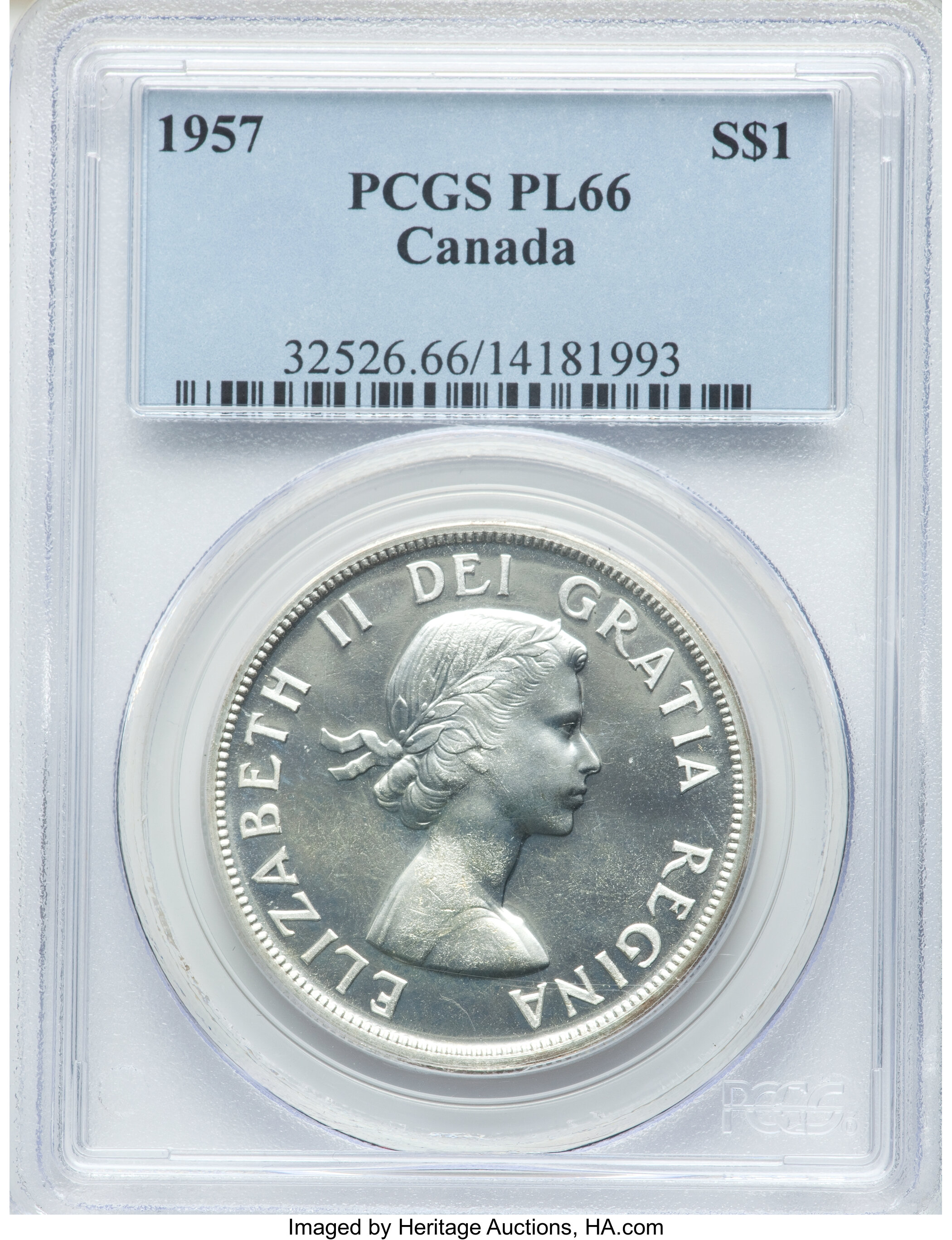 1957 S$1  PL MS66 thumbnail 2