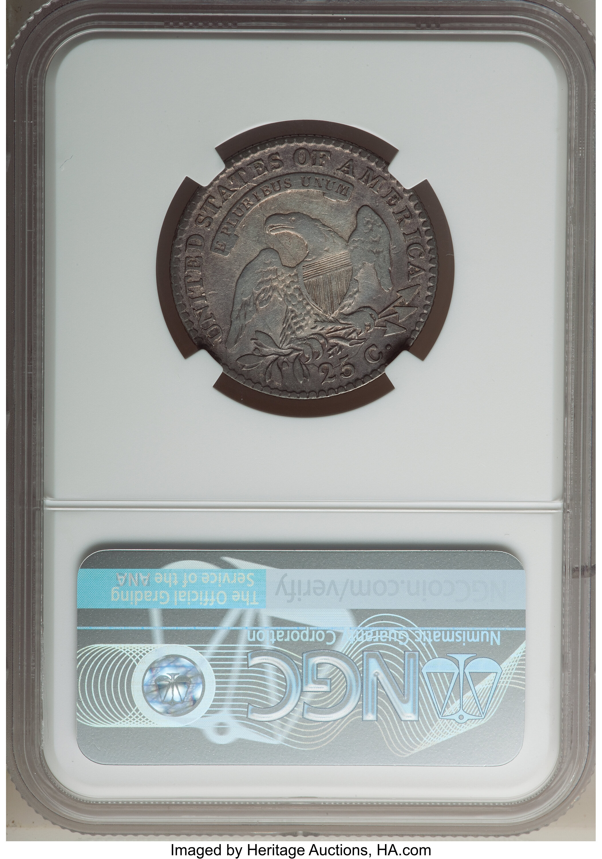 1818/5 25c Overdate, B-1 AG3 CAC thumbnail 10