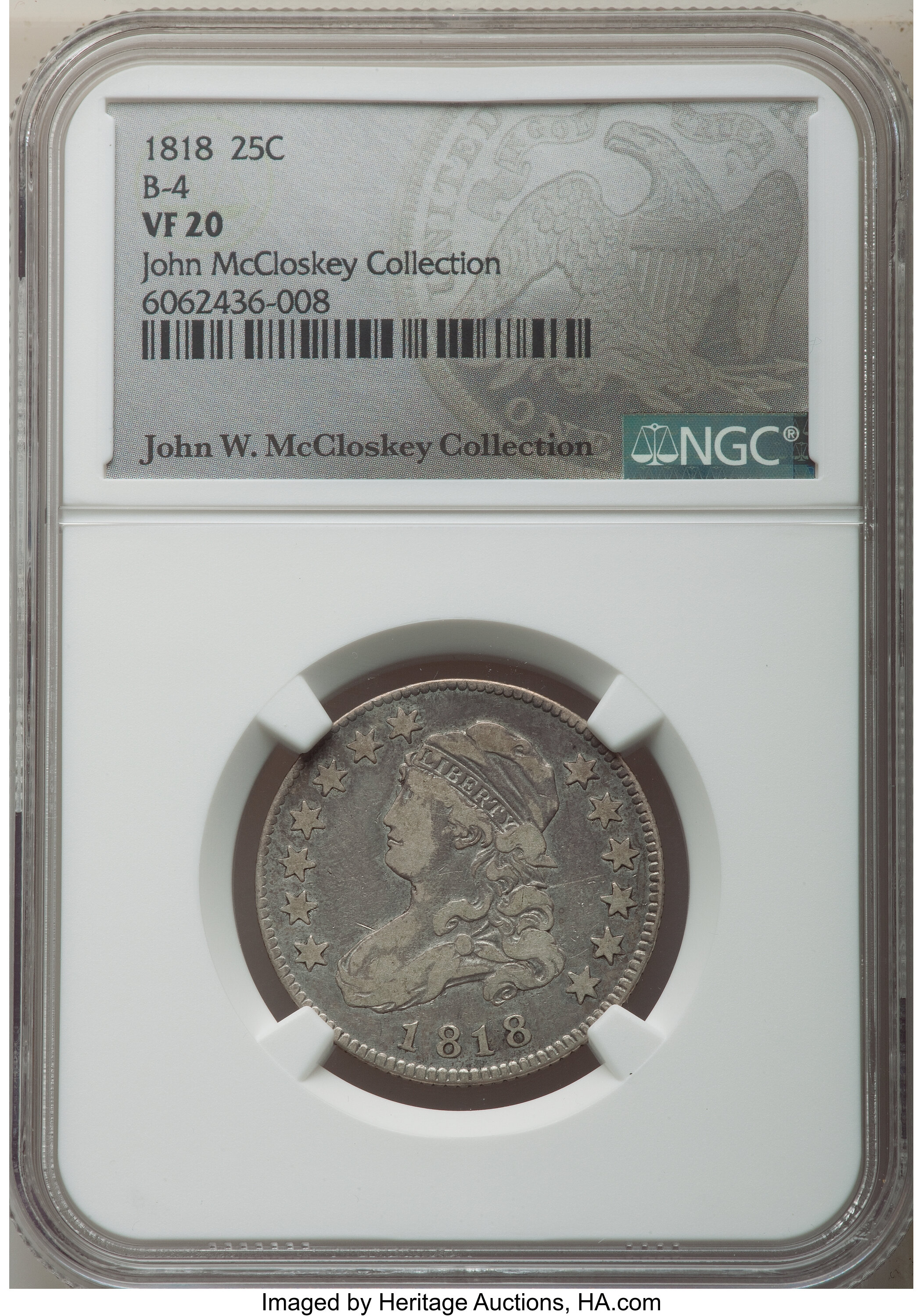 1818 25c B-4 AG3 CAC thumbnail 21