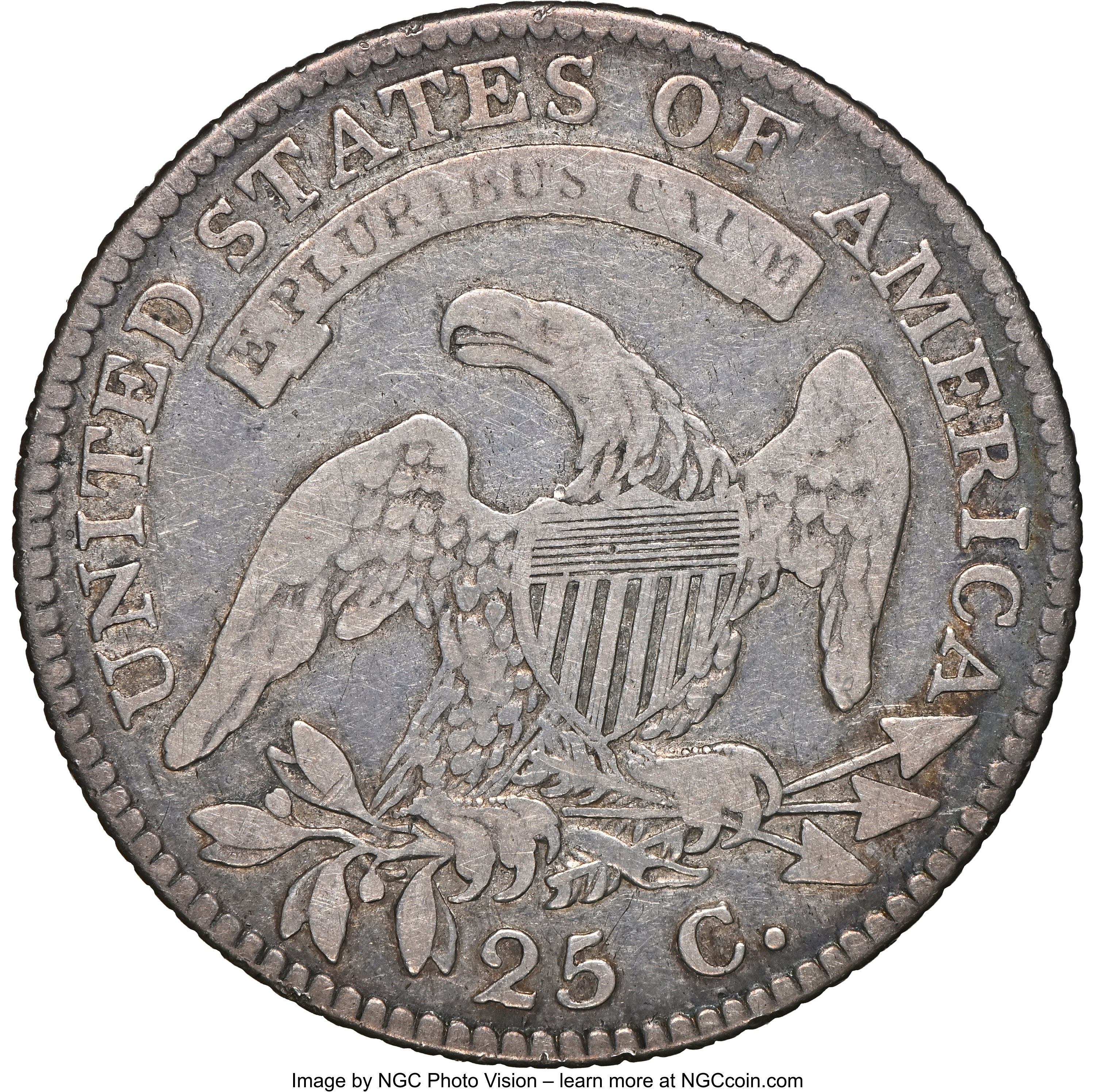 1818 25c B-8 G4 CAC thumbnail 6