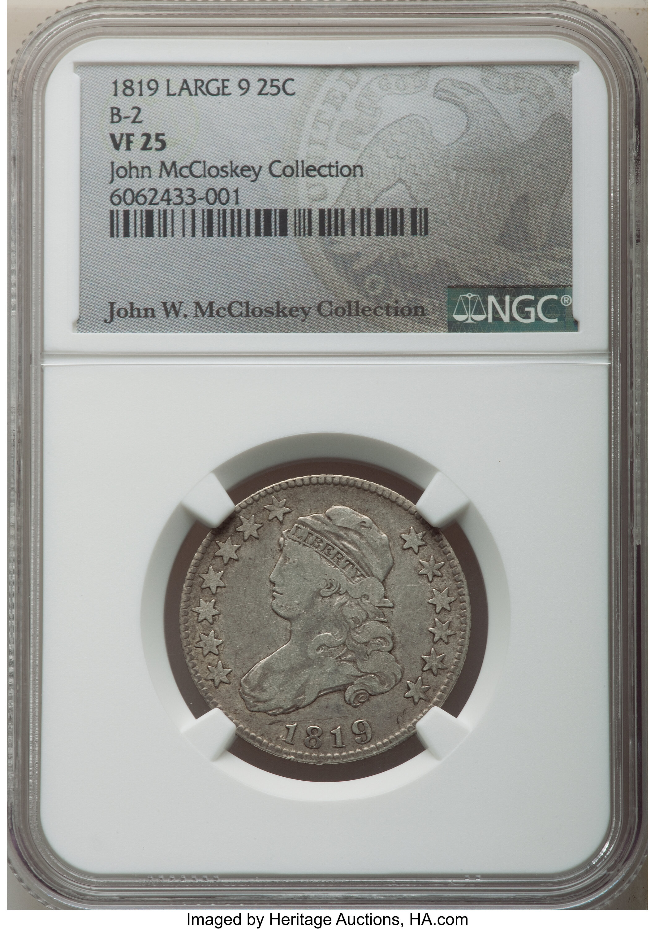 1819 25c Large 9, B-2 AG3 thumbnail 18