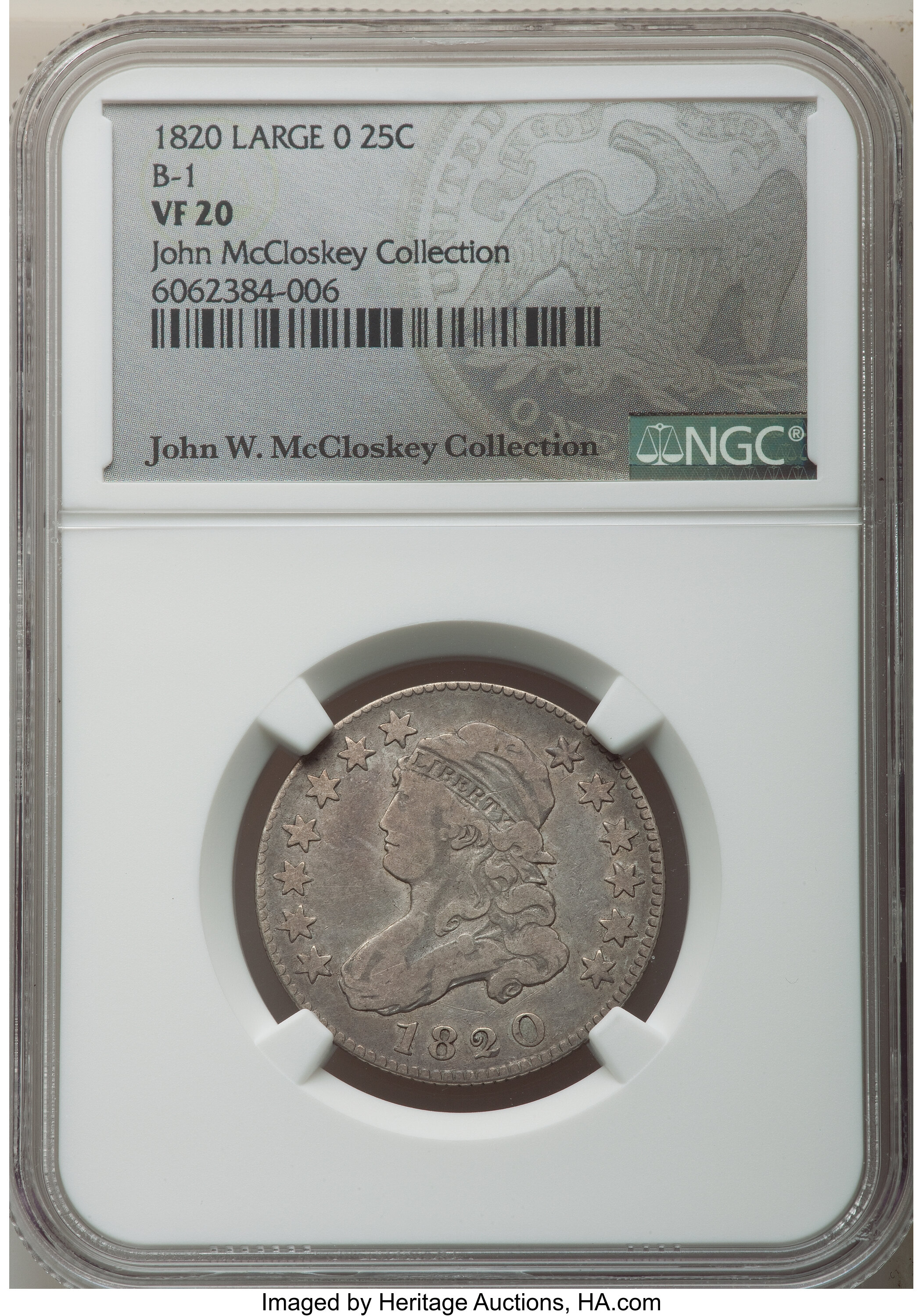 1820 25c Large 0, B-1 AG3 CAC thumbnail 19