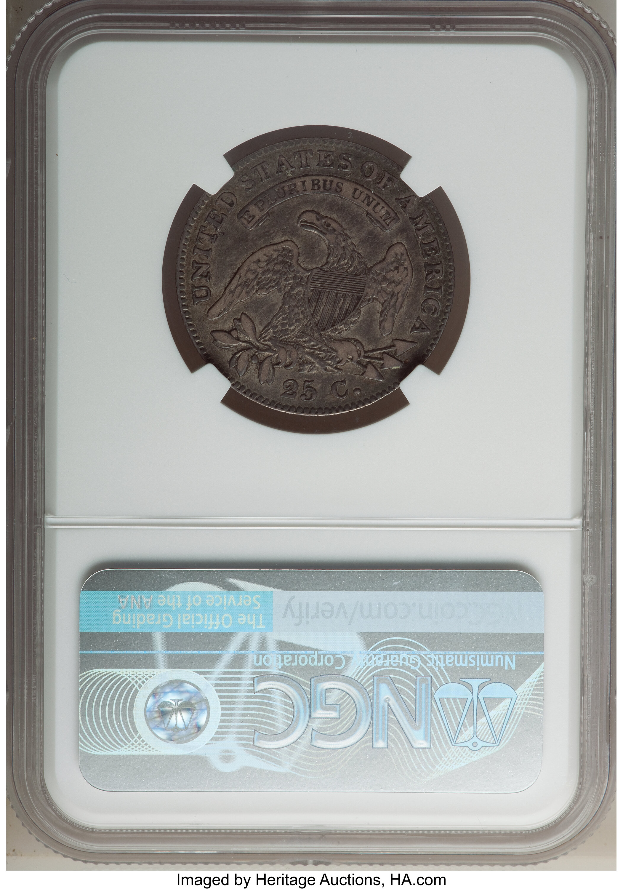 1825/4/2 25c Overdate, B-1, FS-301 VF30 thumbnail 3