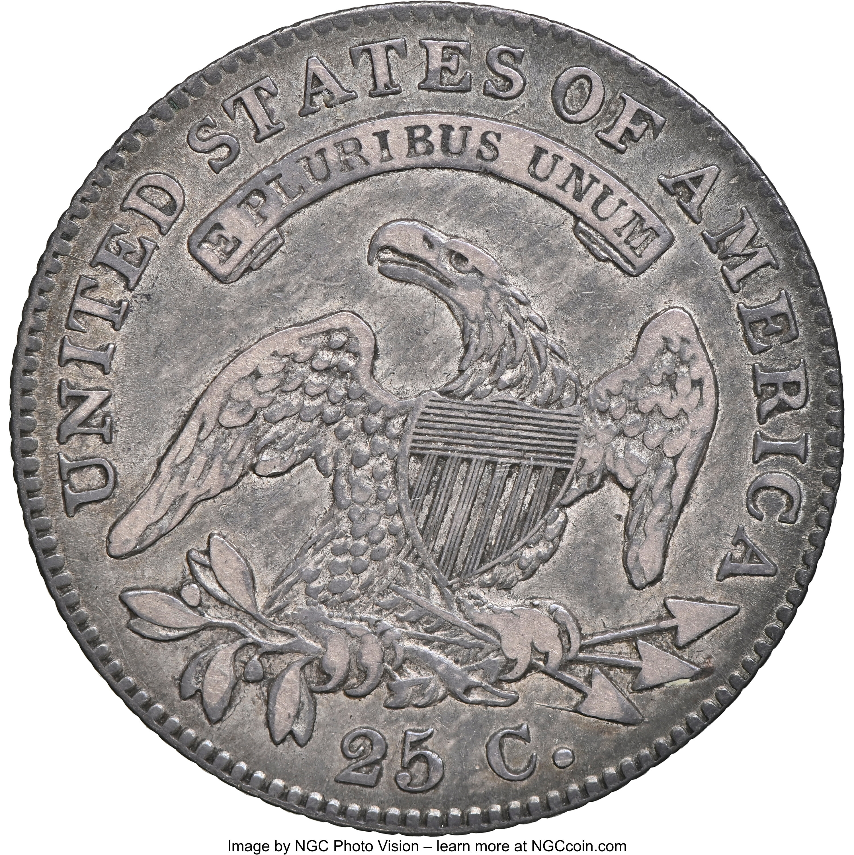 1825/4/2 25c Overdate, B-1, FS-301 VF30 thumbnail 4