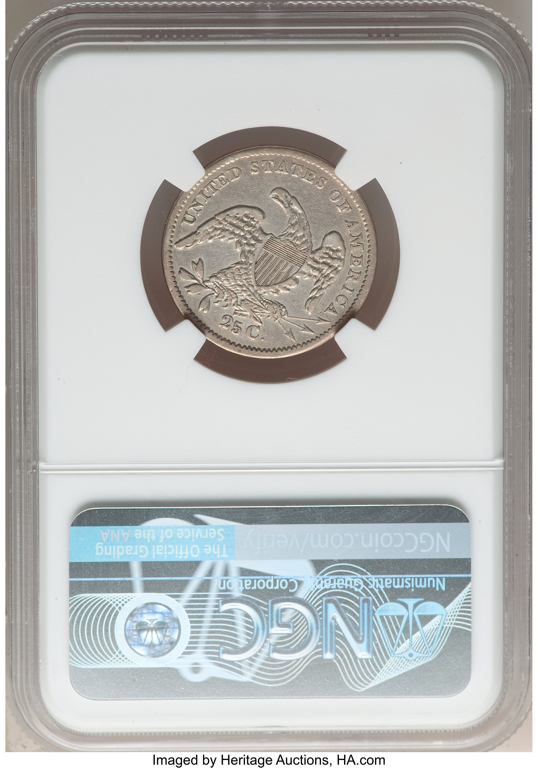1834 25c B-2 VF20 CAC thumbnail 5