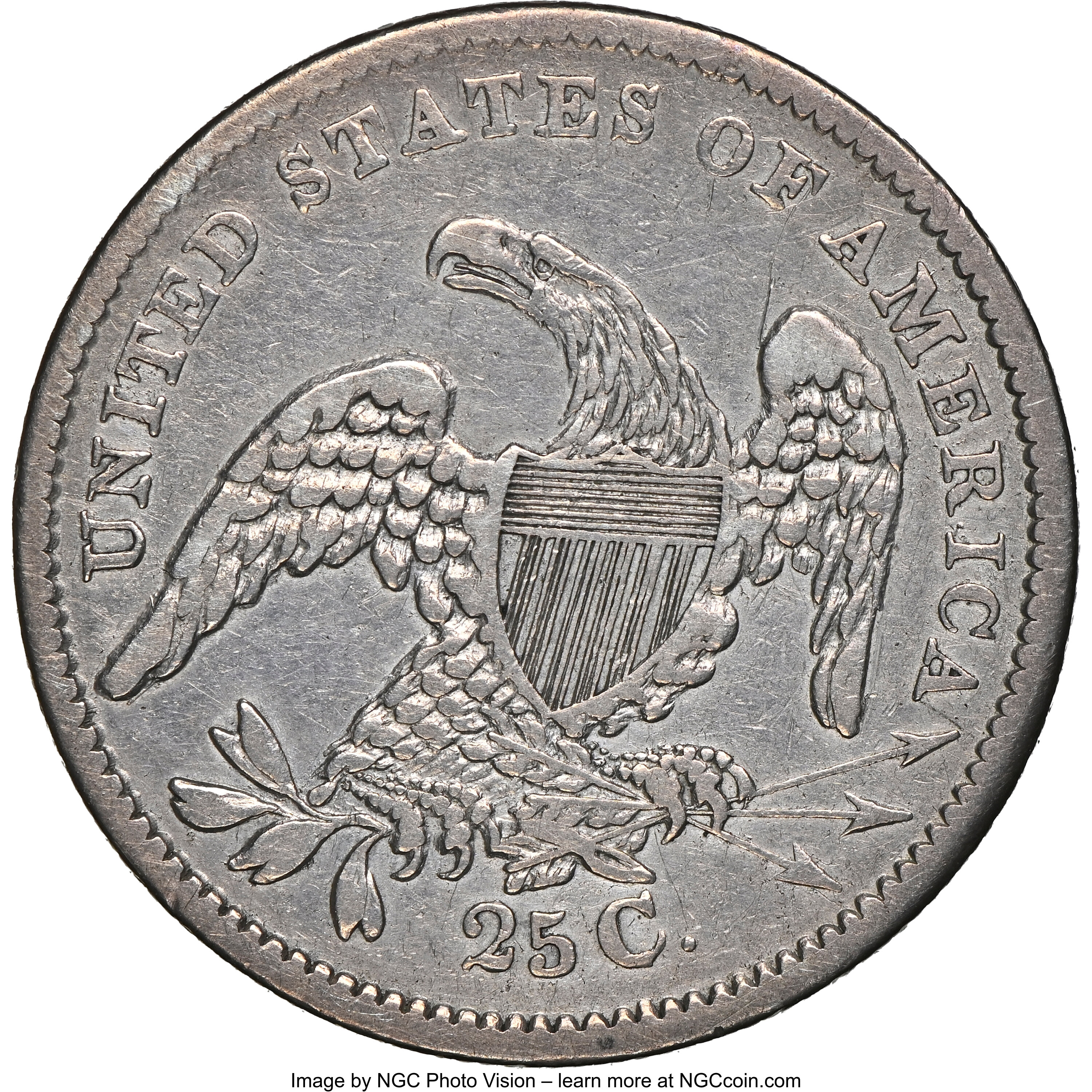 1834 25c B-2 VF20 CAC thumbnail 6