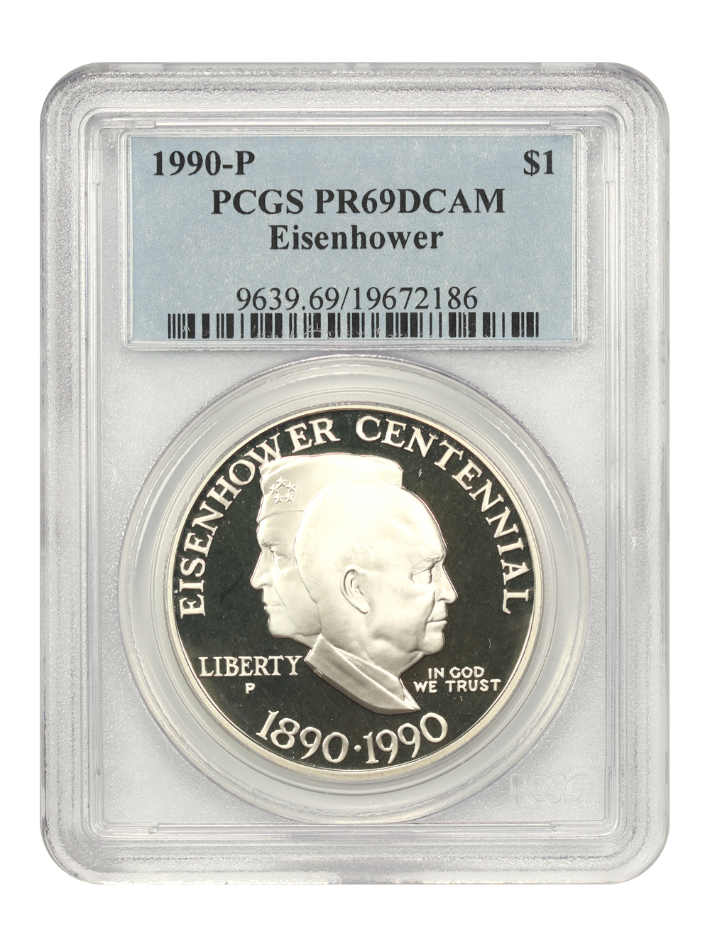 1990 P Eisenhower Centennial Silver dollar PR Values | Greysheet