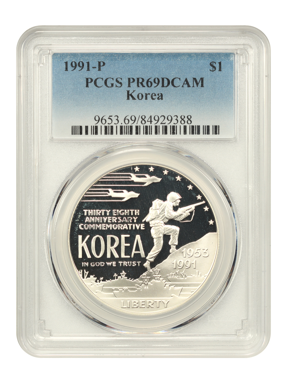 1991 P Korean War Memorial Silver dollar PR Values | Greysheet