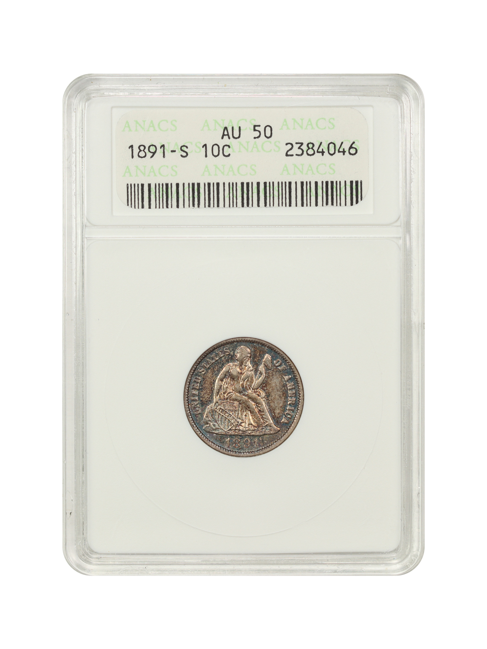 1891-S 10c AU50 thumbnail 4
