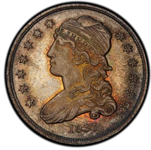 image for: 1837 Capped Bust Quarter. Browning-2. Rarity-1. Mint State-67 (PCGS).