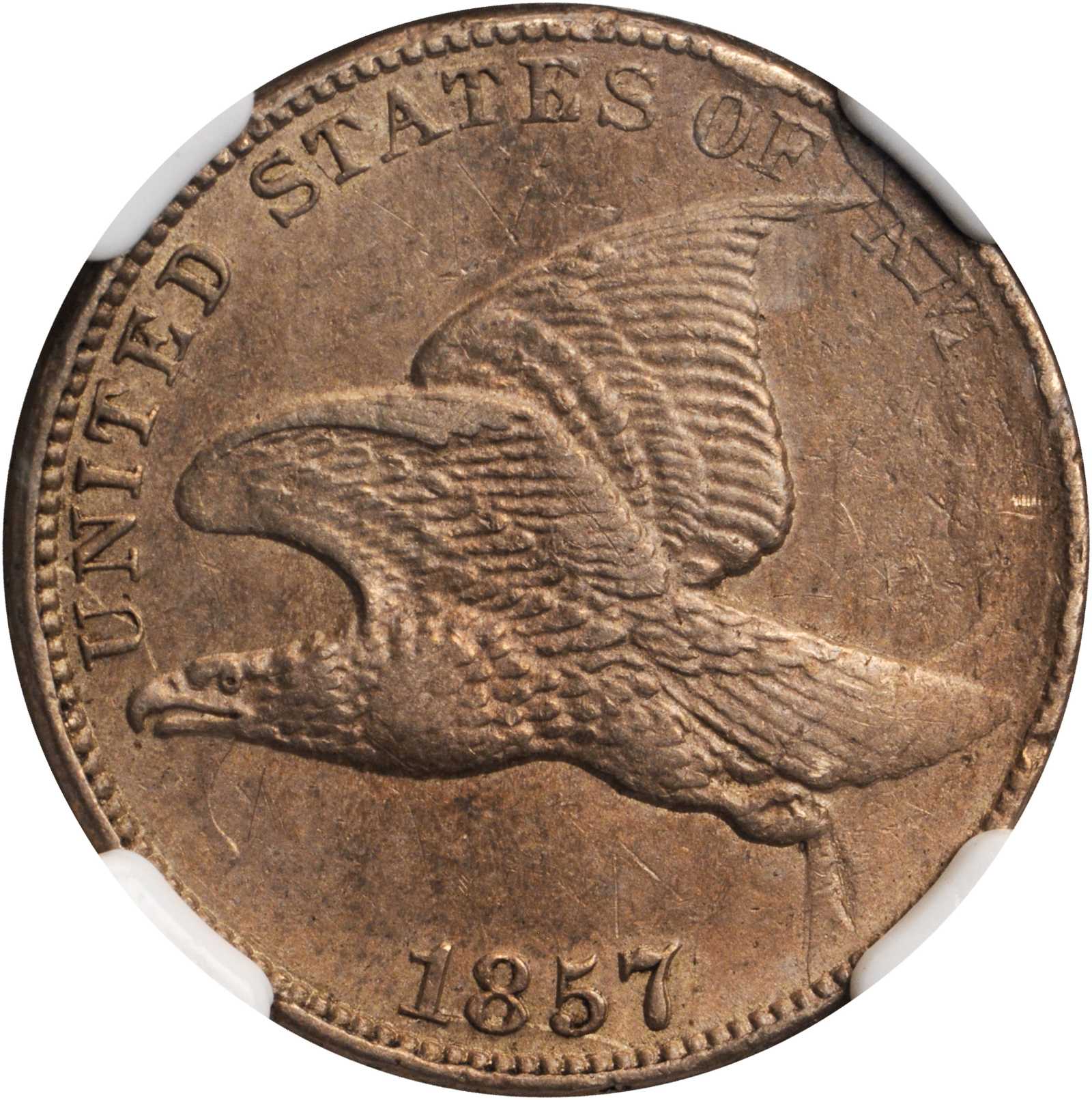 1857 1c Flying Eagle, FS-403, S-7 AU53 CAC thumbnail 24