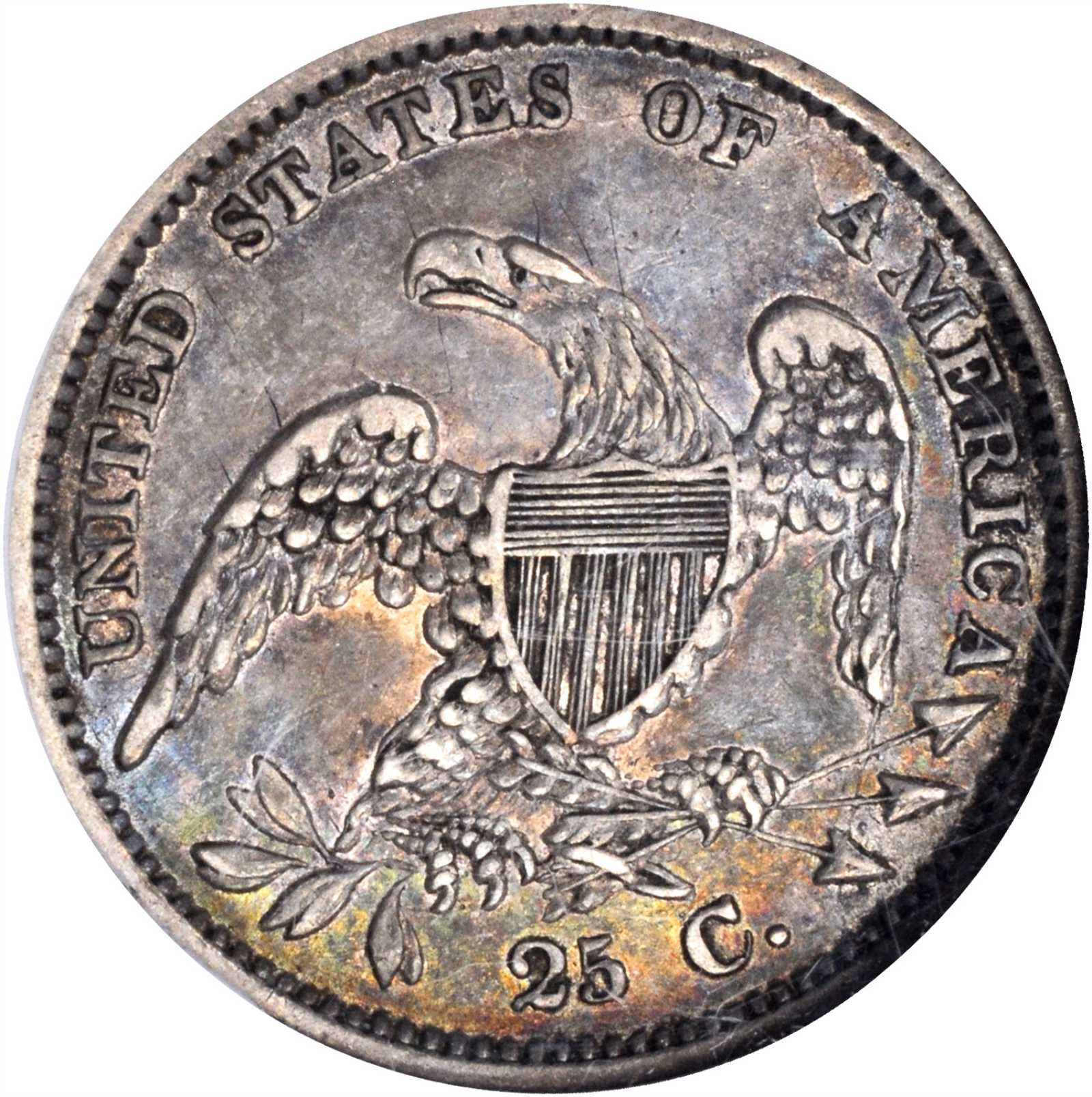 1834 25c B-4 XF40 CAC thumbnail 4
