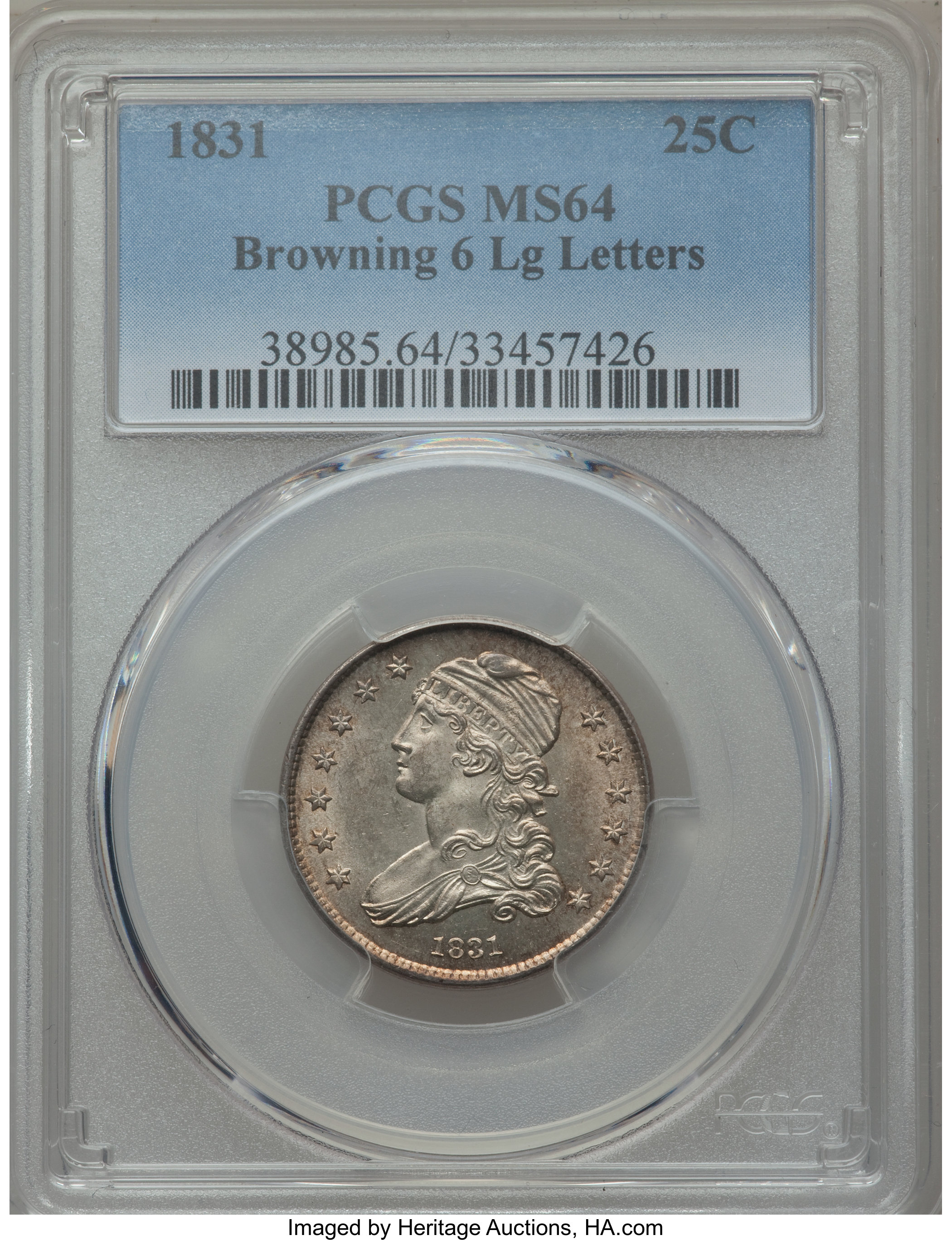 1831 25c Large Letters, B-6 G4 CAC thumbnail 23