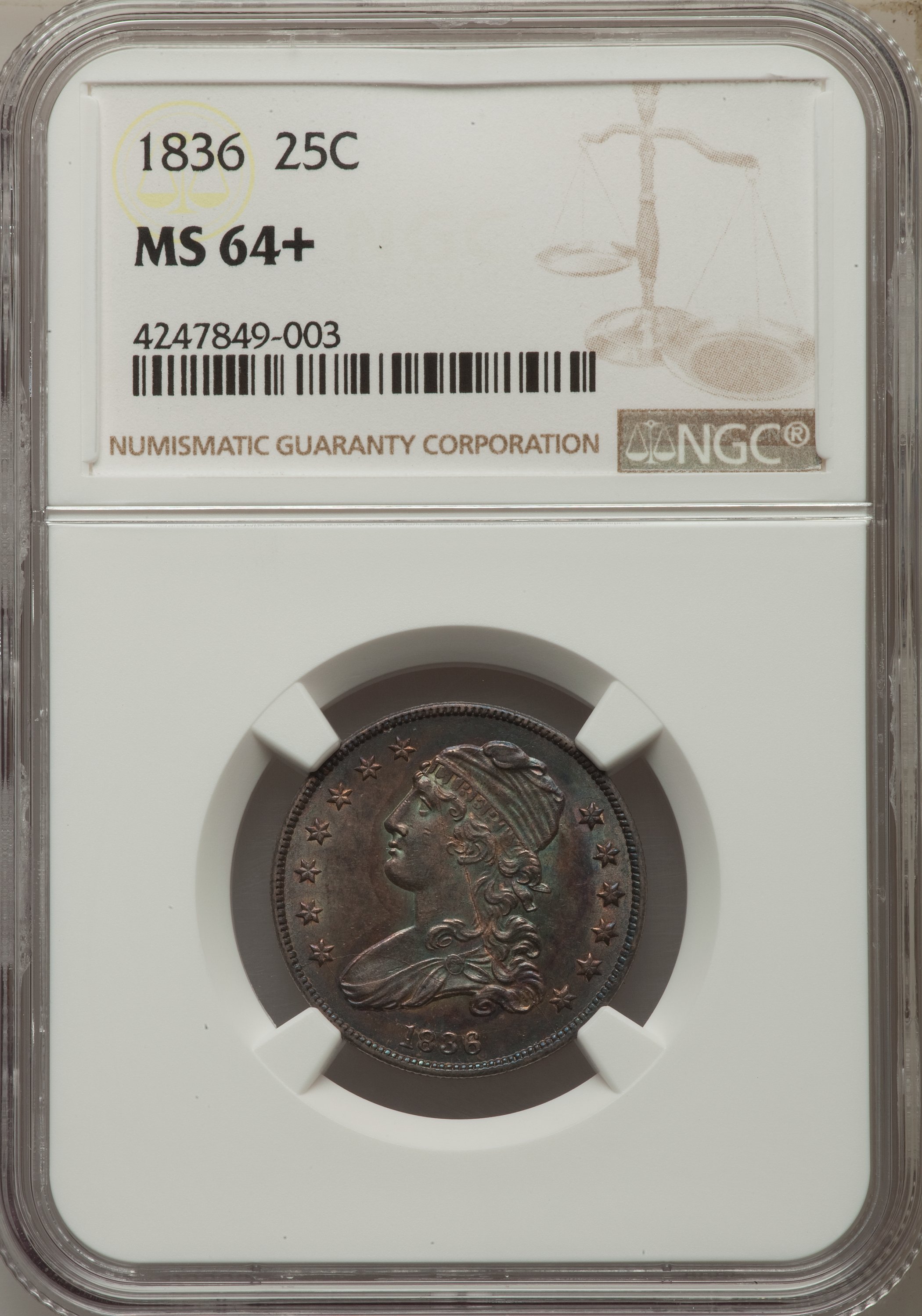 1836 25c B-3 AU55 thumbnail 25