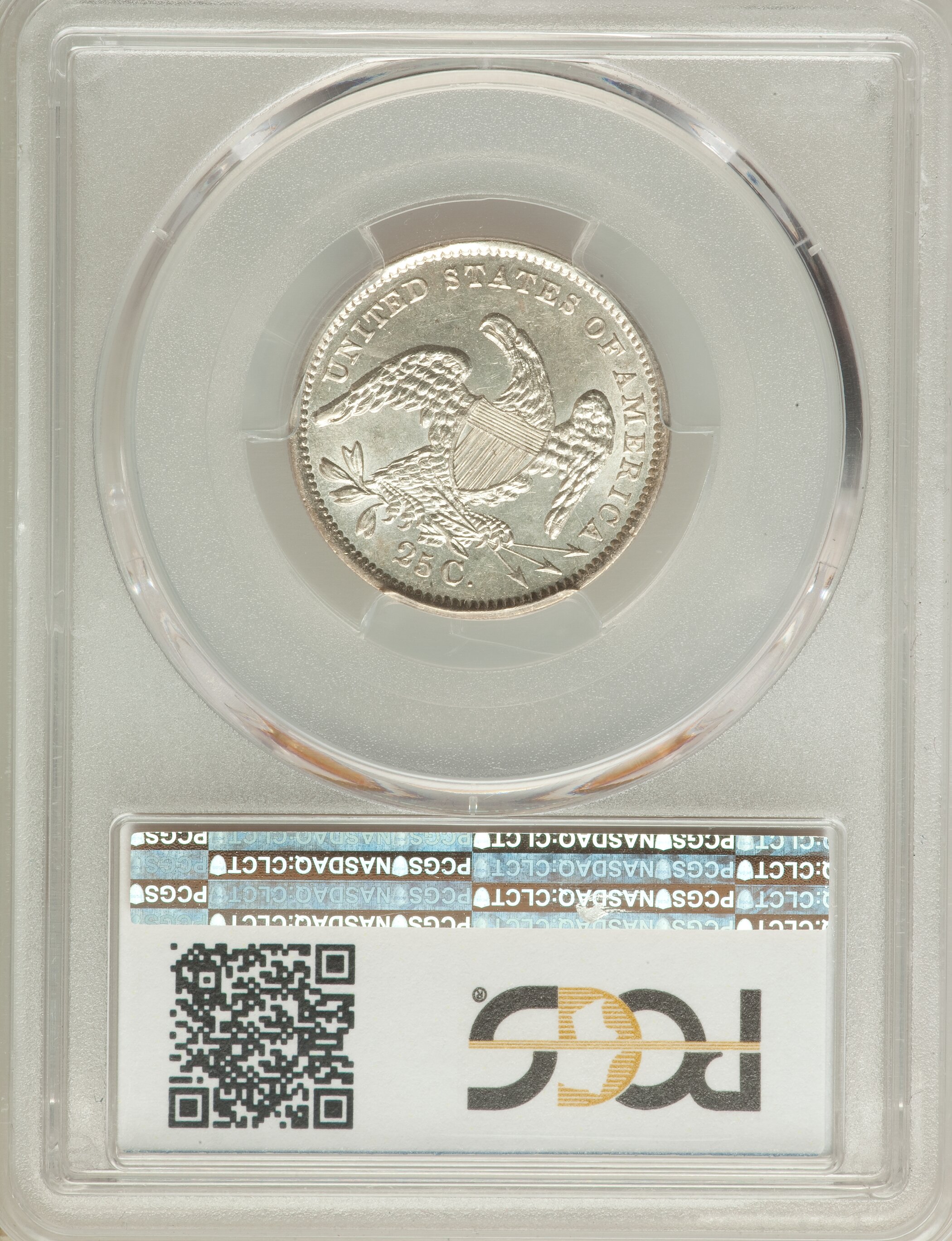 1834 25c B-2 AU53 CAC thumbnail 18
