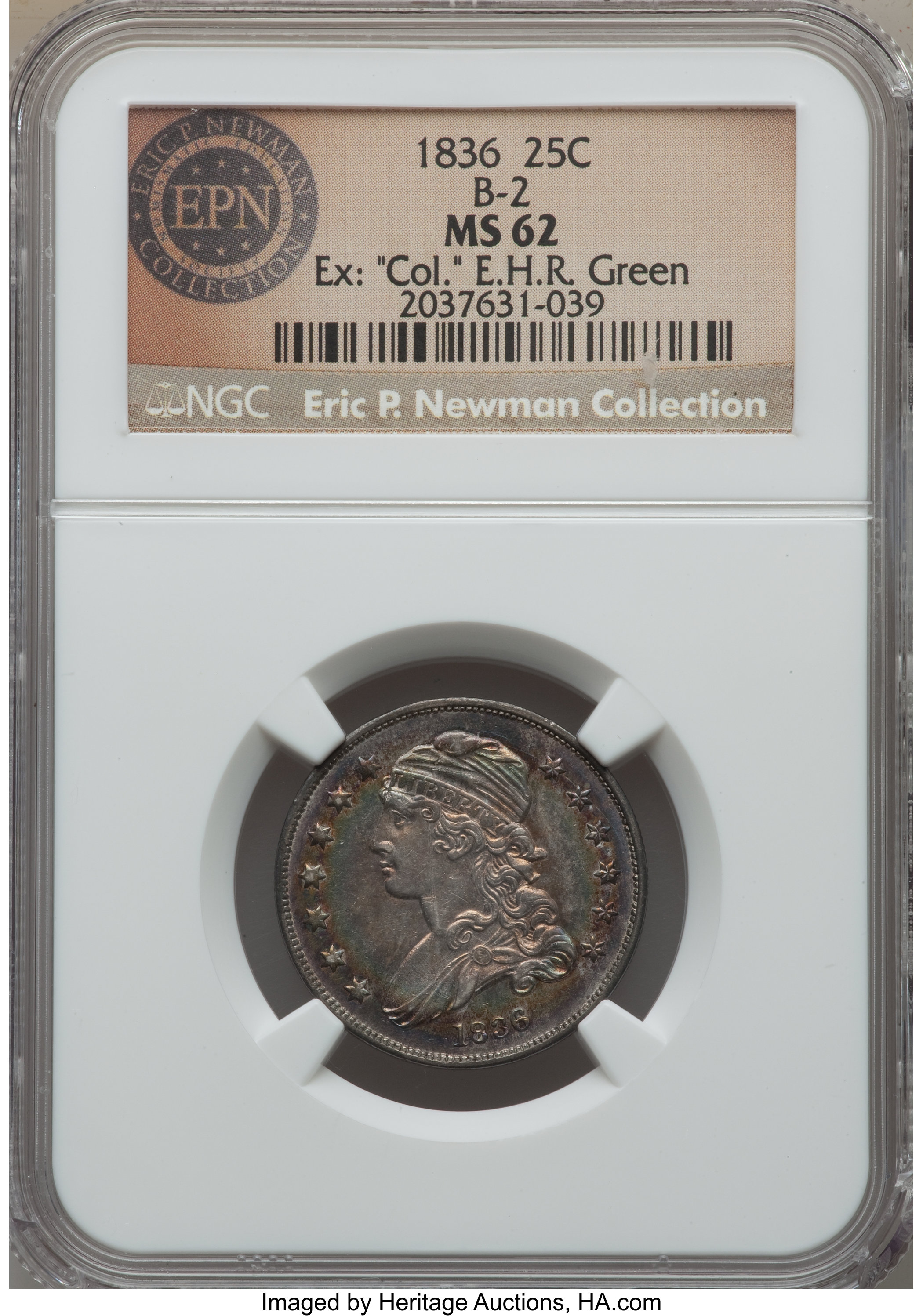1836 25c B-2 AU58 thumbnail 19