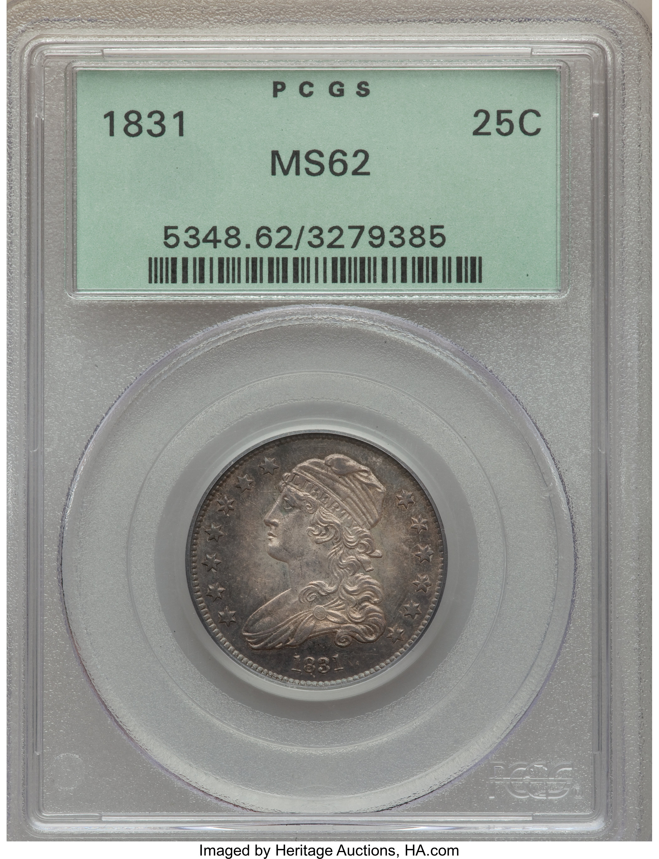 1831 25C Large Letters, B-5, FS-301, R.3, MS62 PCGS. ...