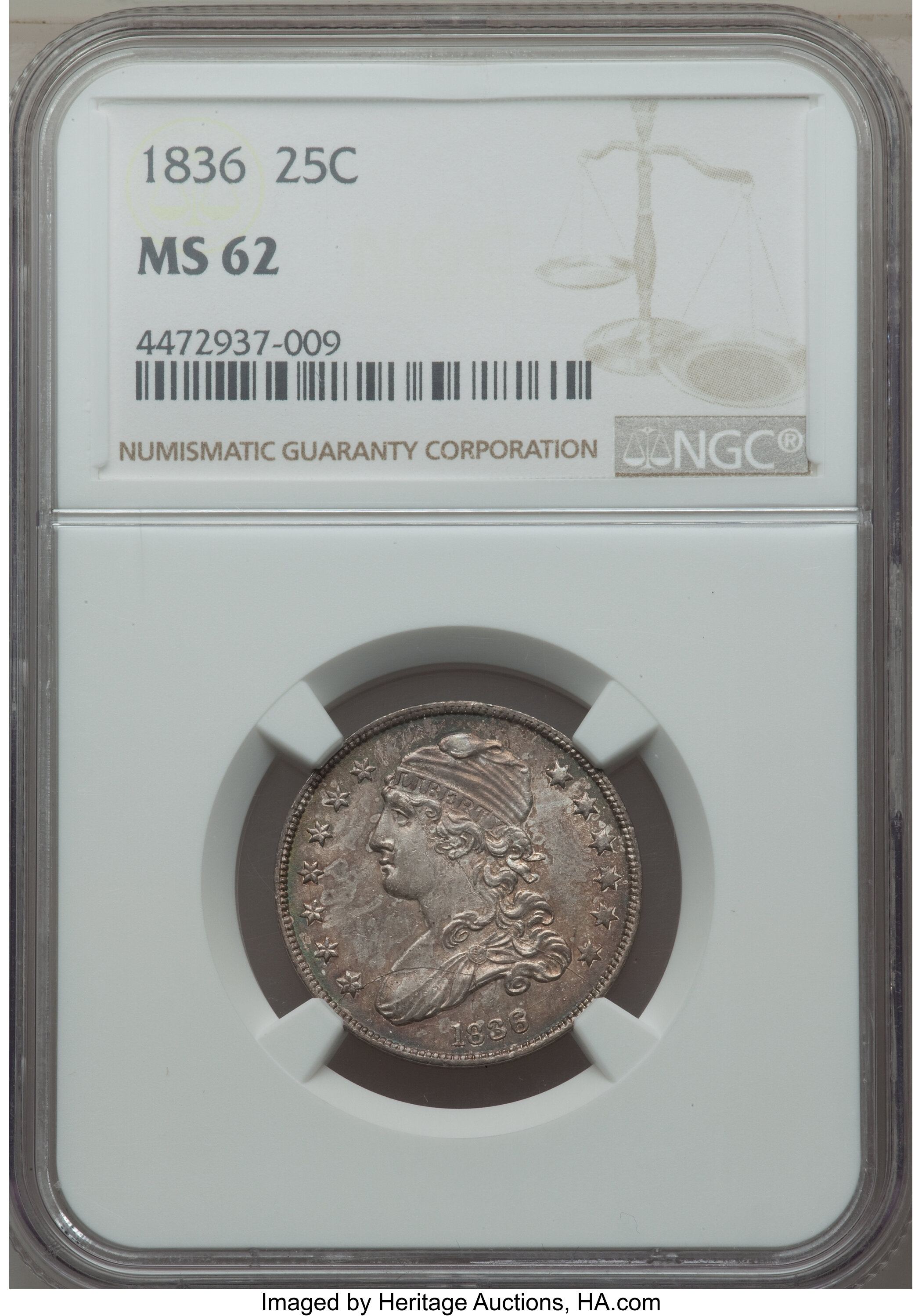 1836 25c B-3 MS62 CAC thumbnail 9