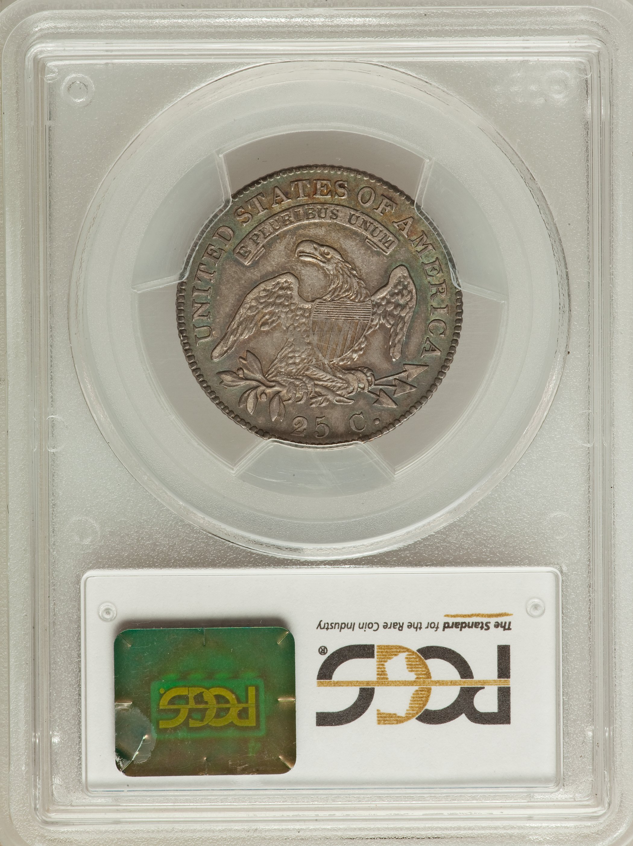 1825/4/(2) 25c Overdate, B-3, FS-303 VF30 CAC thumbnail 15
