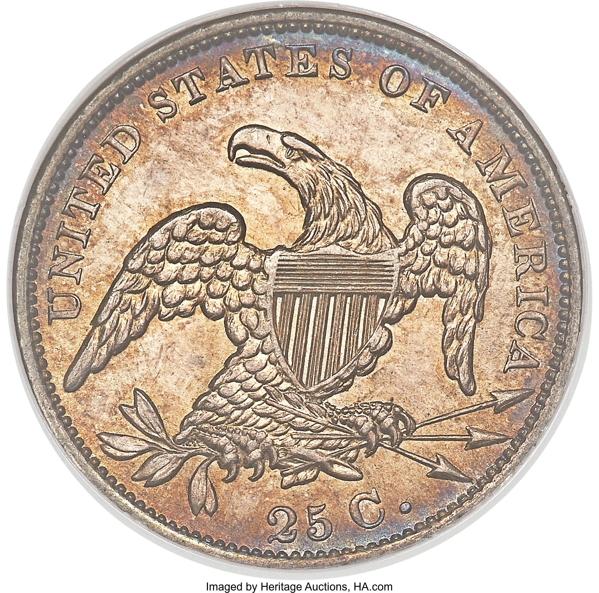 1831 25c Large Letters MS63 CAC thumbnail 3