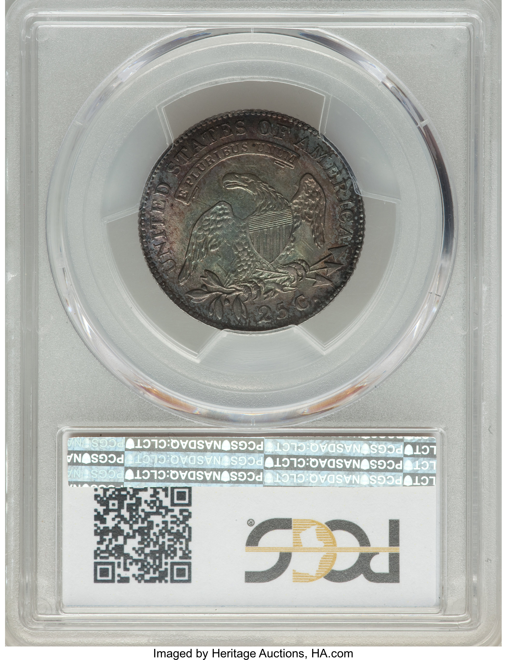 1818/5 25c Overdate, B-3 XF45 CAC thumbnail 13