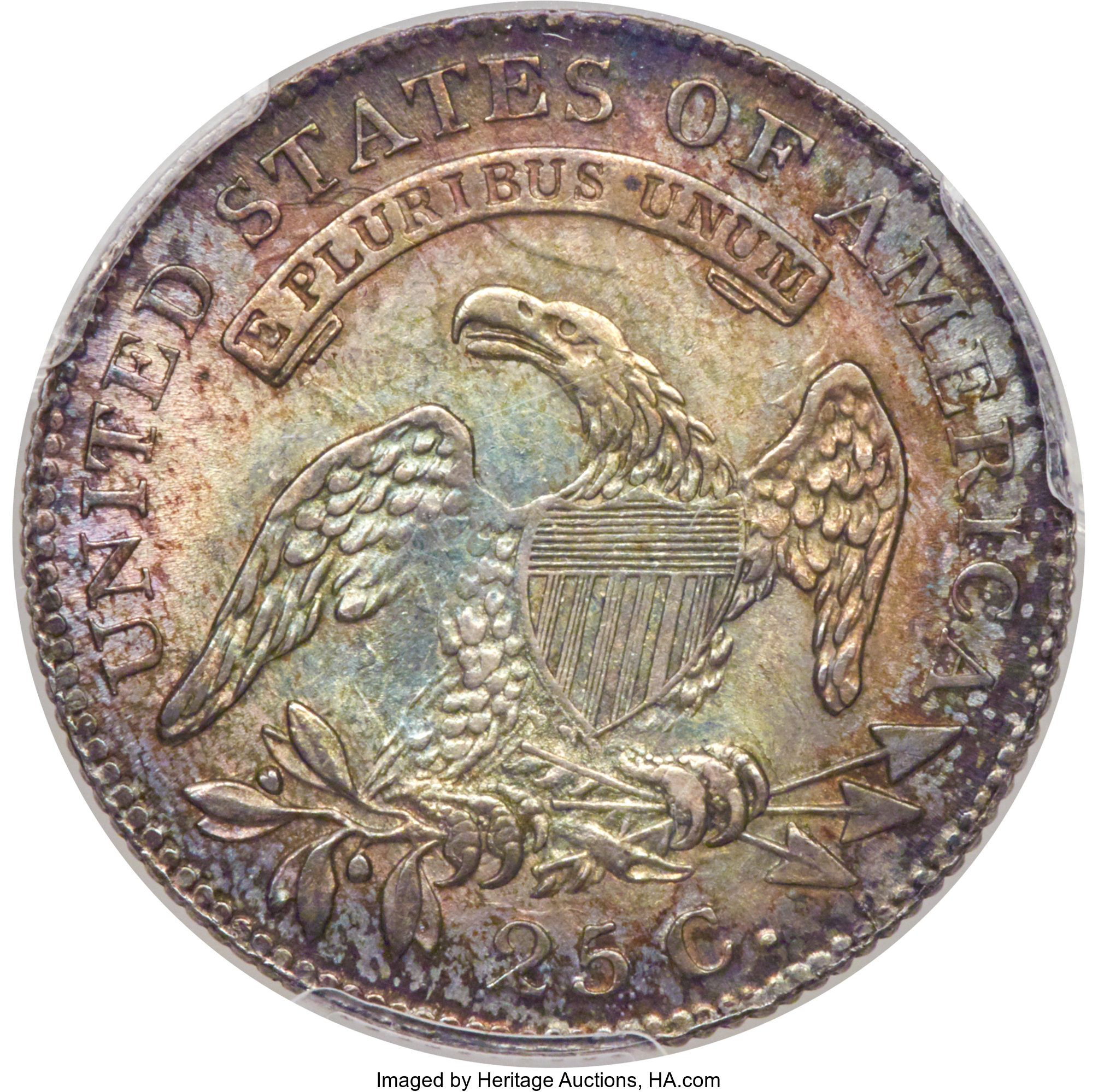 1818/5 25c Overdate, B-3 XF45 CAC thumbnail 14