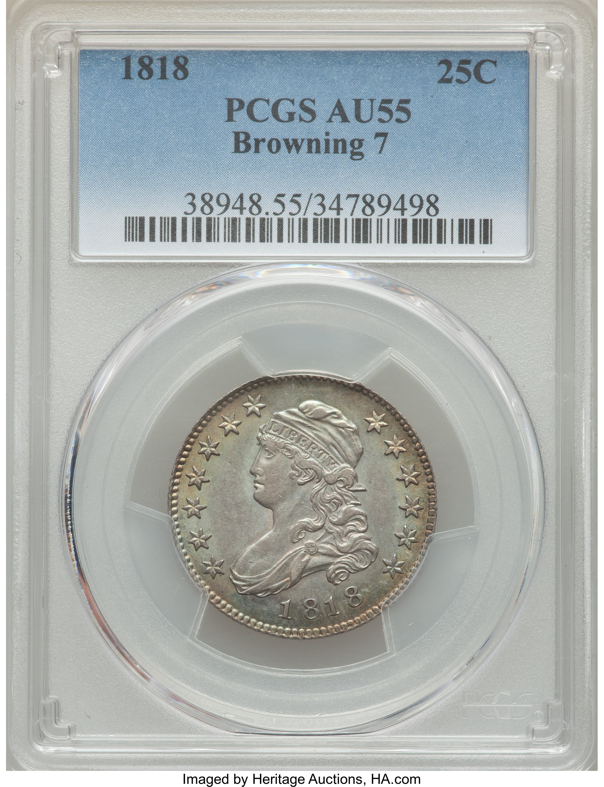 1818 25c B-7 AU55 thumbnail 8