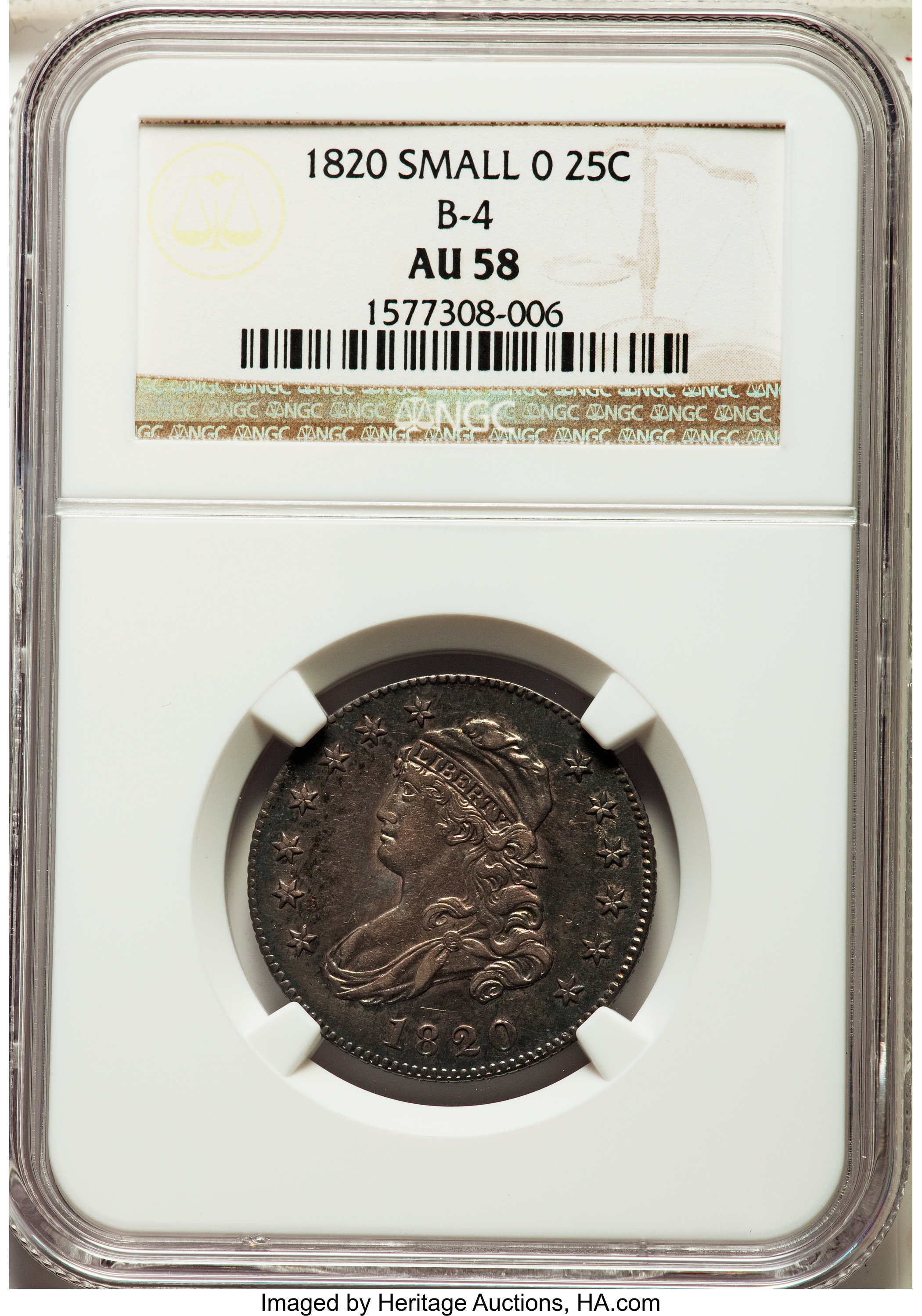 1820 25c Small 0 MS60 thumbnail 6