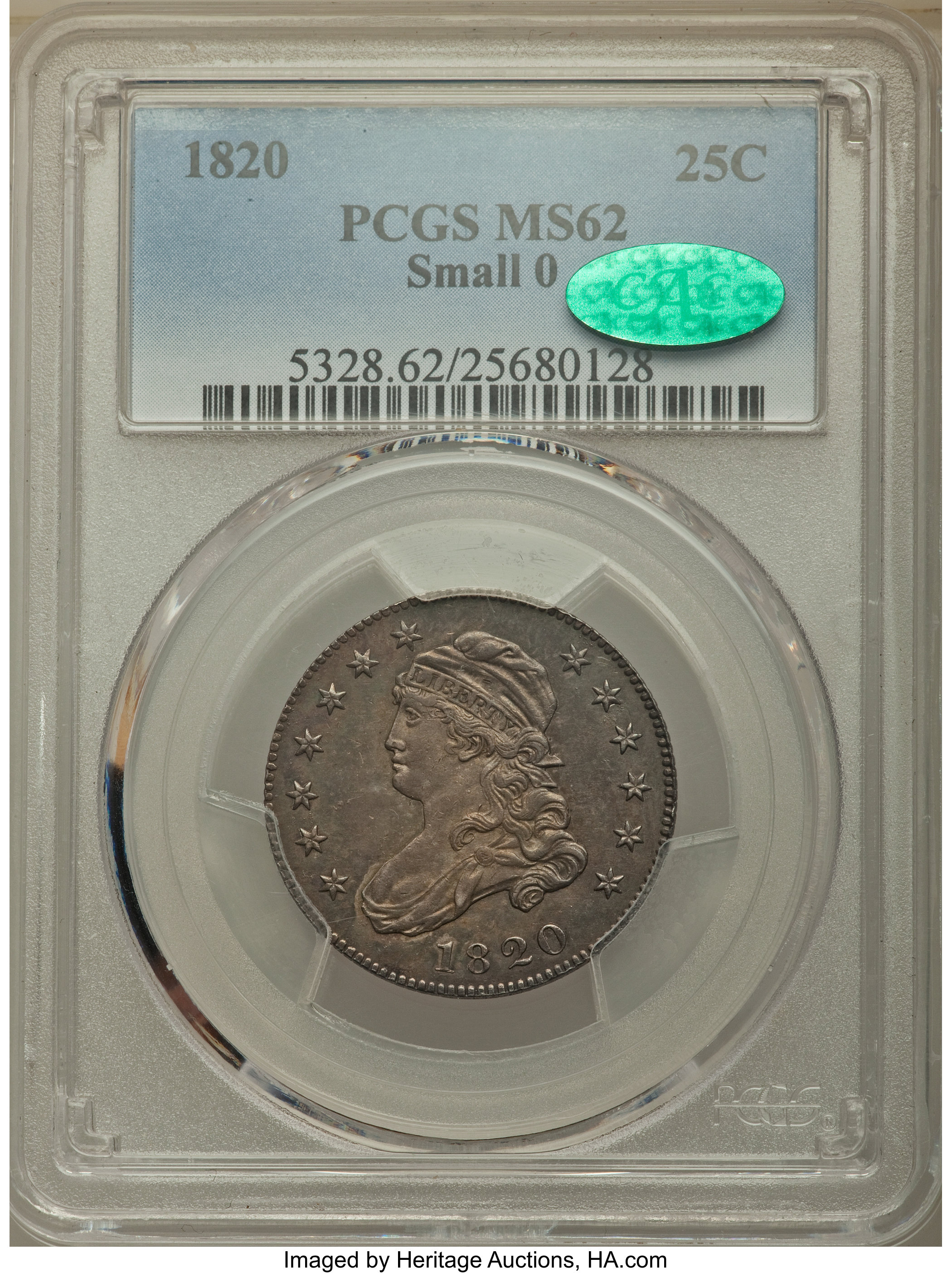 1820 25c Small 0, B-4 MS63 thumbnail 6