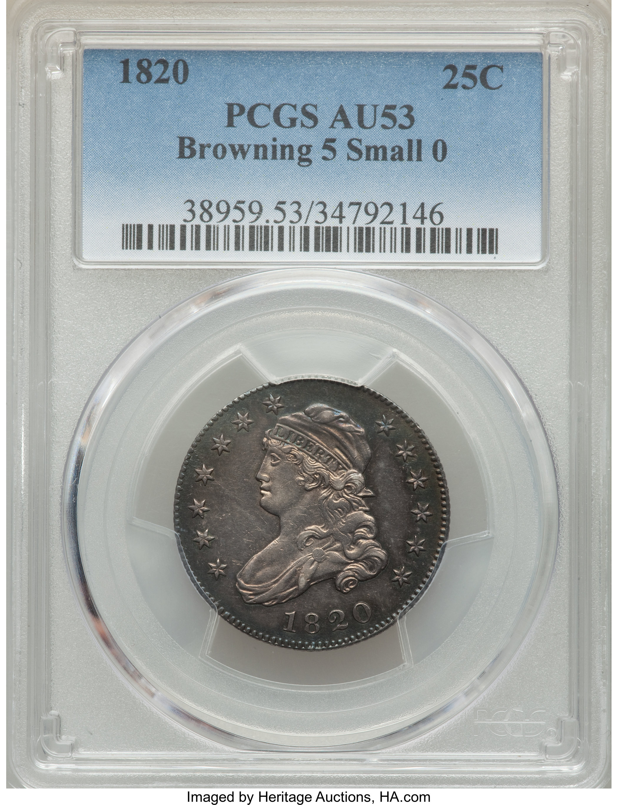 1820 25c Small 0, B-5 VG10 thumbnail 23