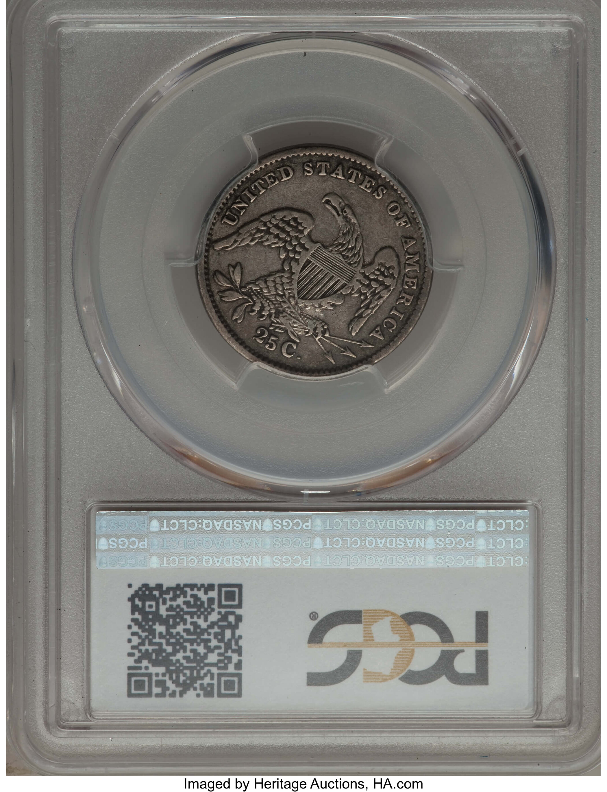 1834 25c B-2 VF20 CAC thumbnail 3