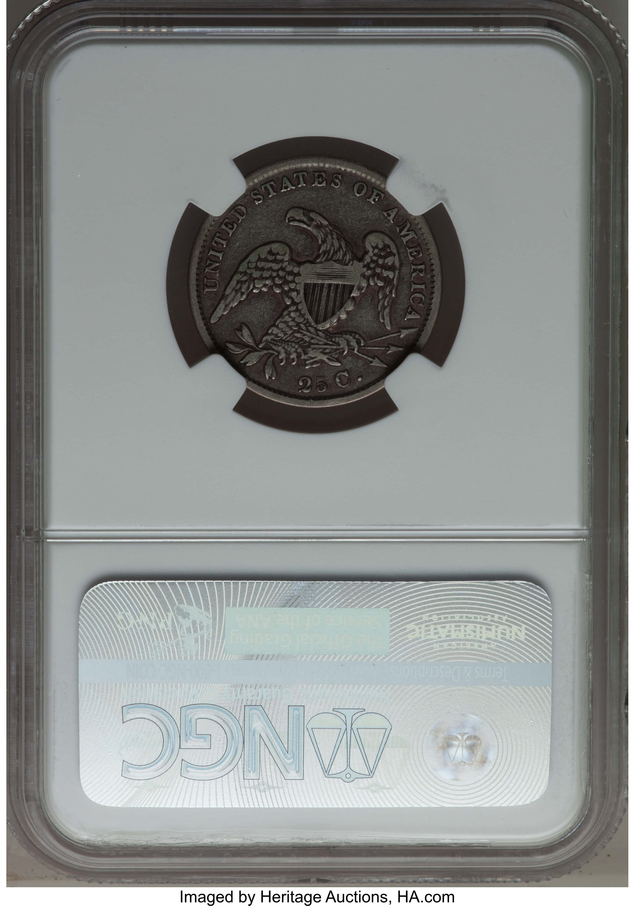 1831 25c Large Letters, B-6 G4 CAC thumbnail 2