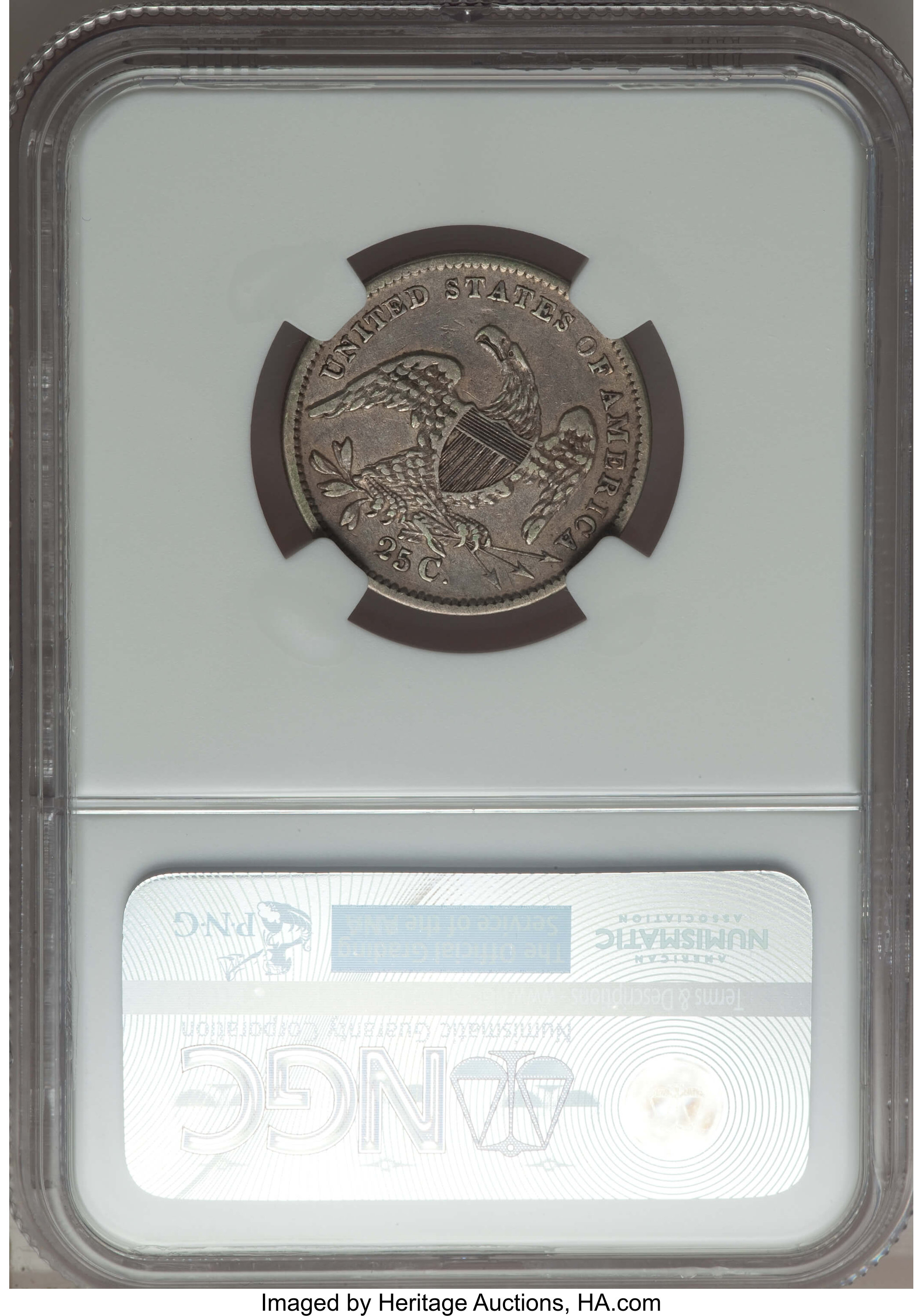 1834 25c B-2 VF20 CAC thumbnail 9