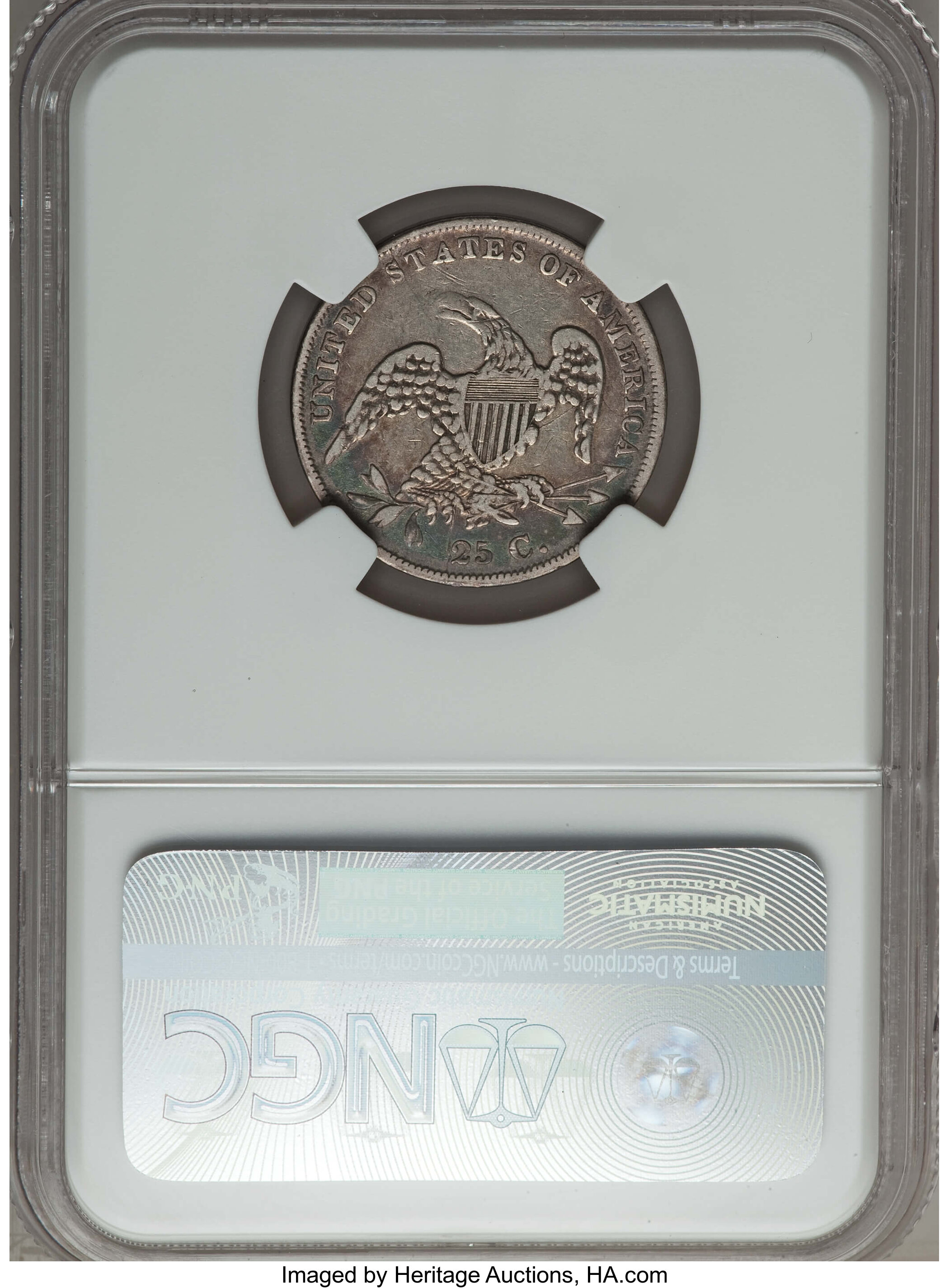 1836 25c B-3 VG10 CAC thumbnail 5