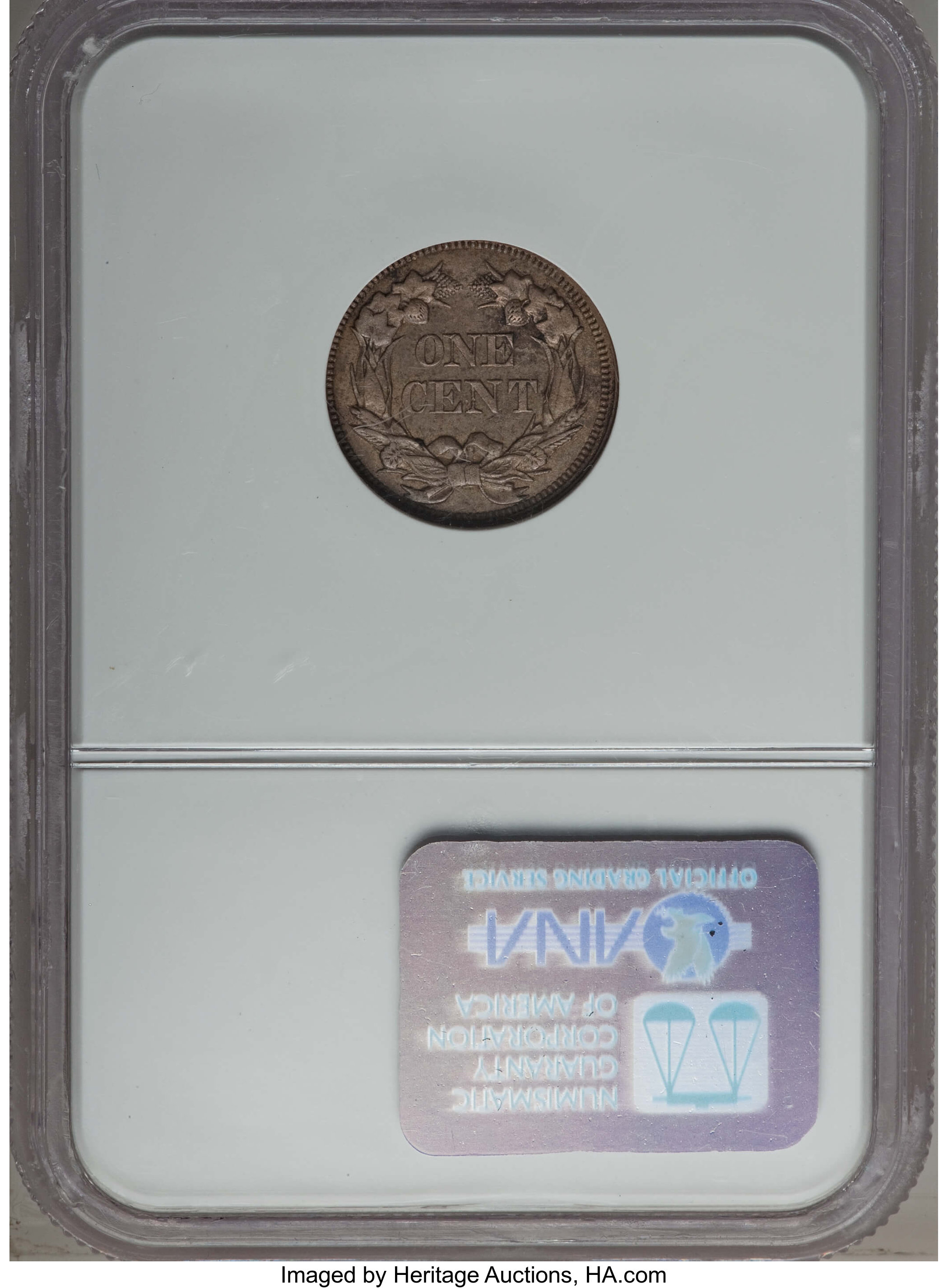 1857 1c Flying Eagle, 50c Obv. Clash, FS-402, S-9 G4 thumbnail 25
