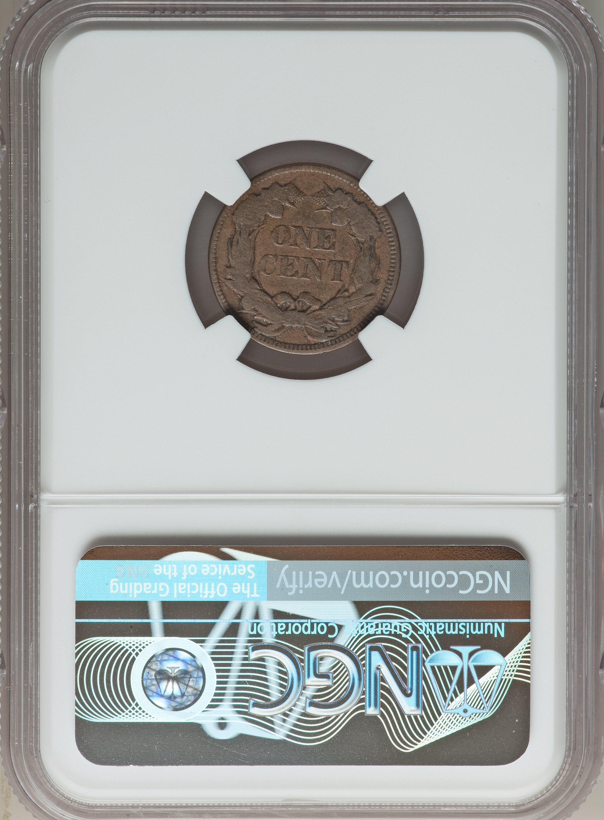 1857 1c Flying Eagle, 50c Obv. Clash, FS-402, S-9 G4 thumbnail 10