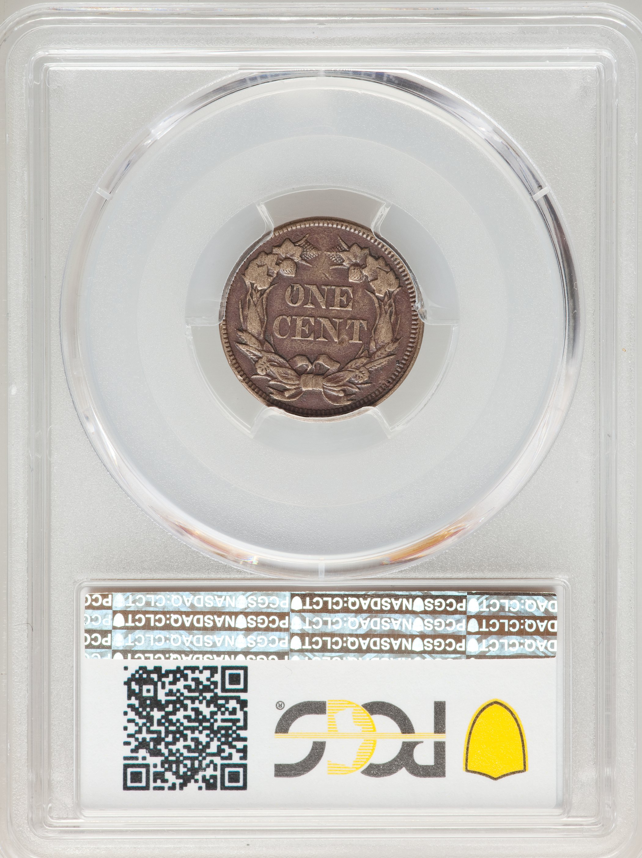 1857 1c Flying Eagle, 50c Obv. Clash, FS-402, S-9 G4 thumbnail 18