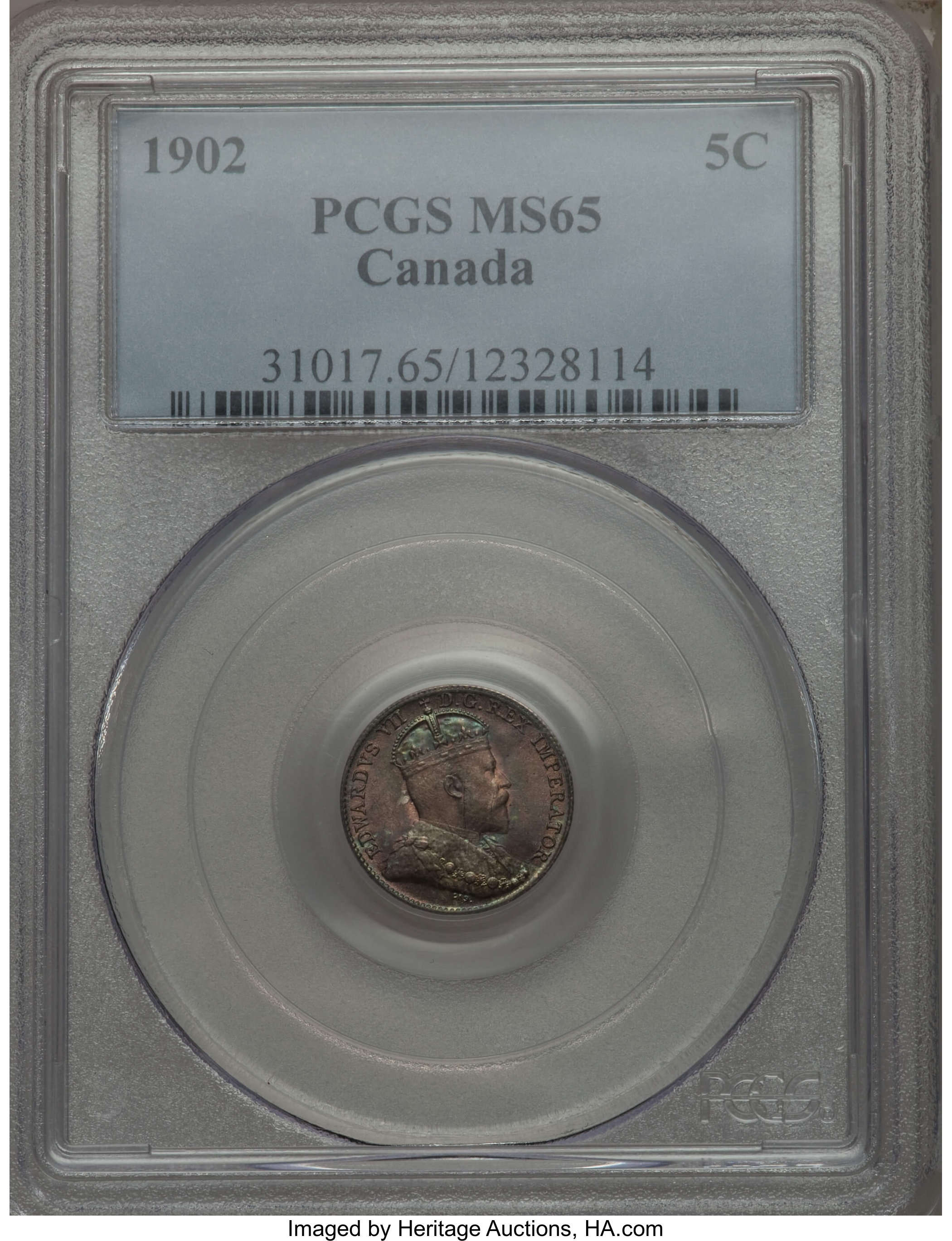 Canada: Edward VII 5 Cents 1902 MS65 PCGS,...