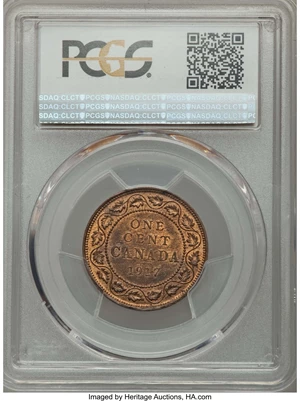 image for: Canada: George V Cent 1917 MS64 Red and Brown PCGS,...