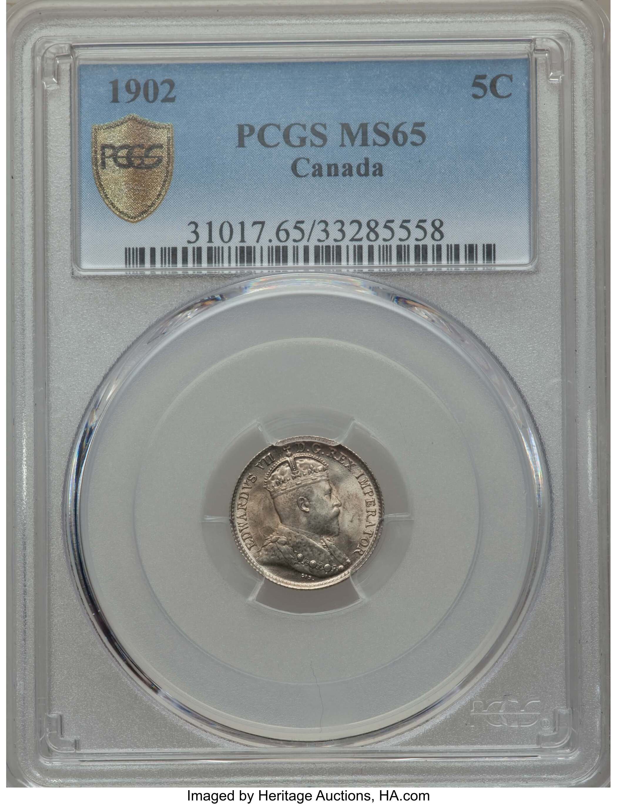 Canada: Edward VII 5 Cents 1902 MS65 PCGS,...