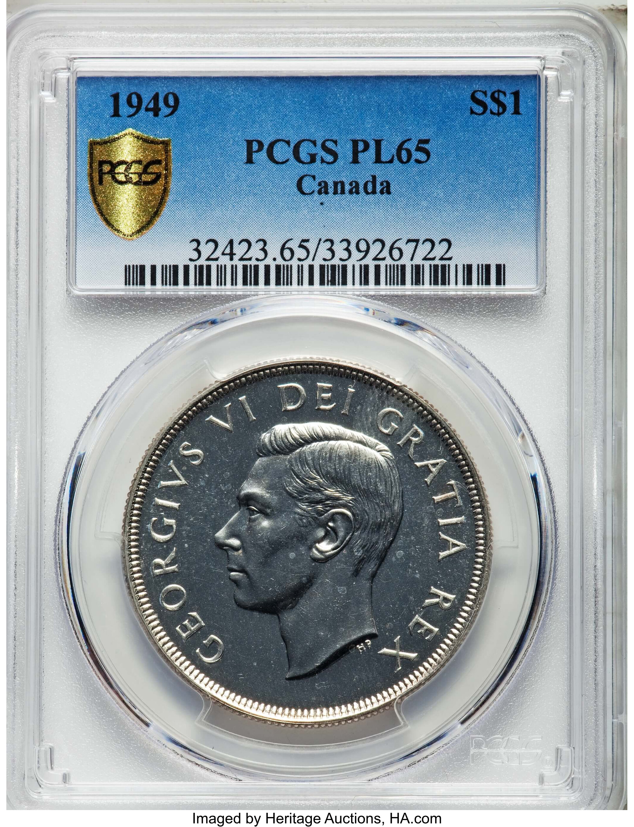 Canada: George VI Prooflike Dollar 1949 PL65 PCGS,...