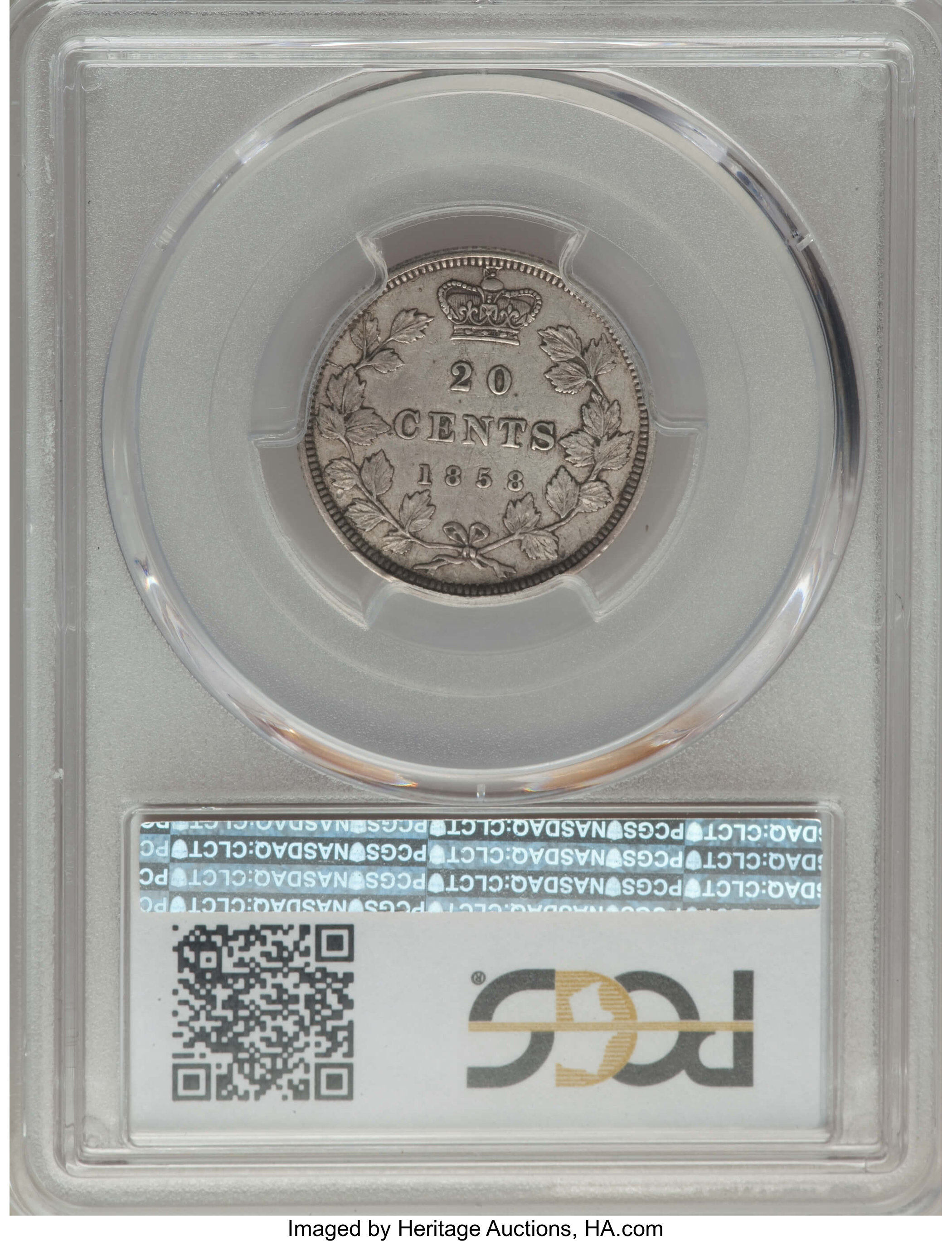 1858 20c Province of Canada, Coin Turn ↑↓ VF30 thumbnail 23