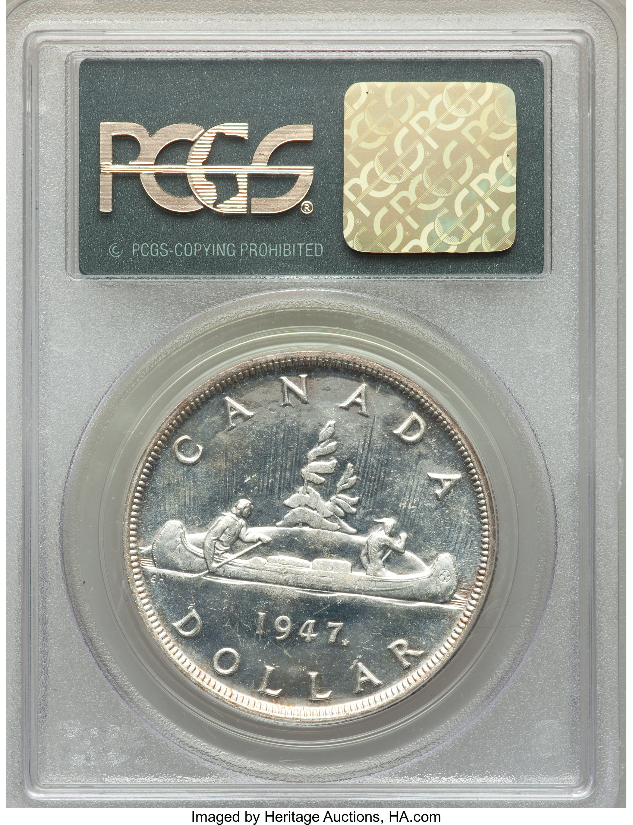 1947 S$1 Maple Leaf MS (KM-37) MS63 thumbnail 10