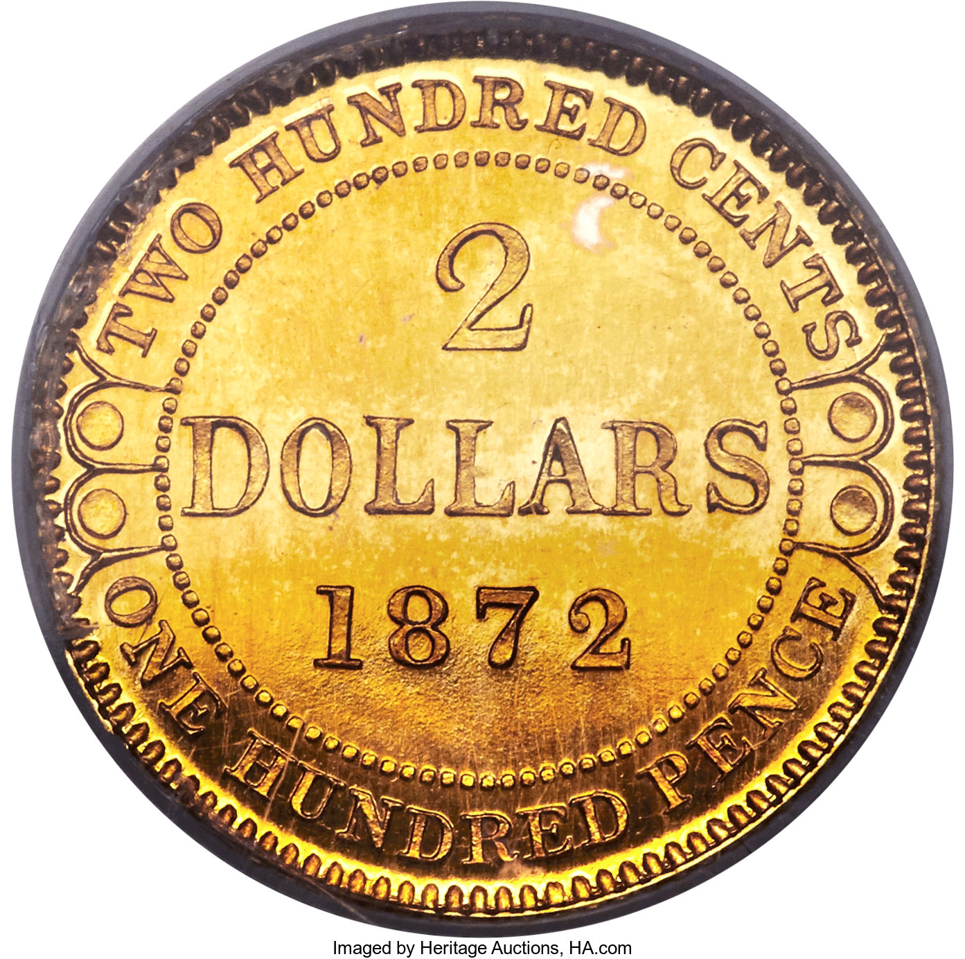 1872 $2 Newfoundland, Reeded Edge MS65 thumbnail 8